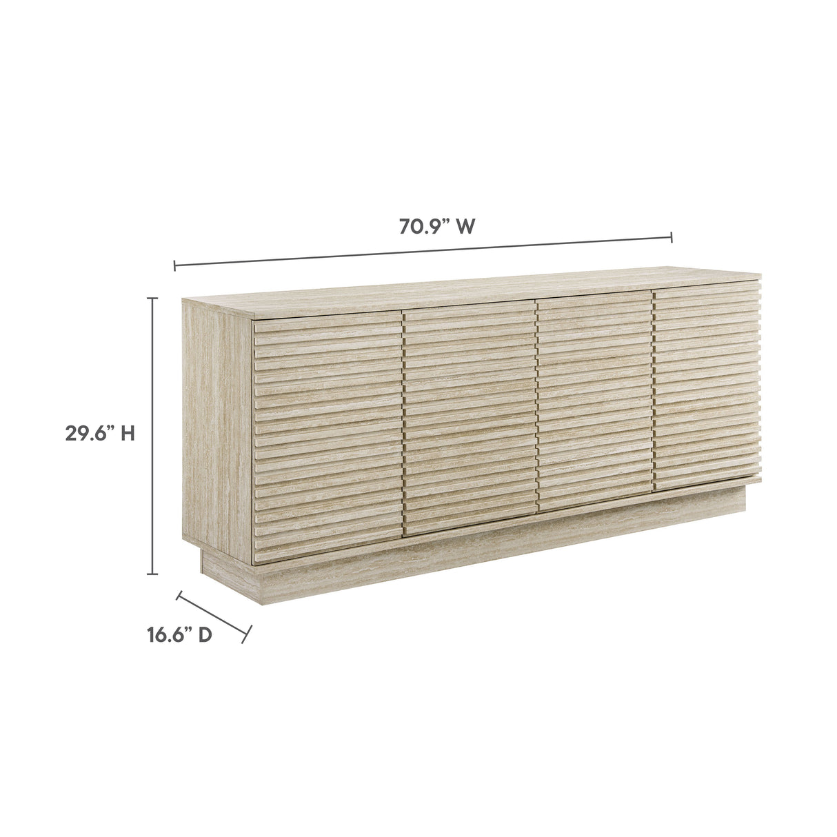 Render 70" Faux Travertine Sideboard Cabinet TV Stand by Modway