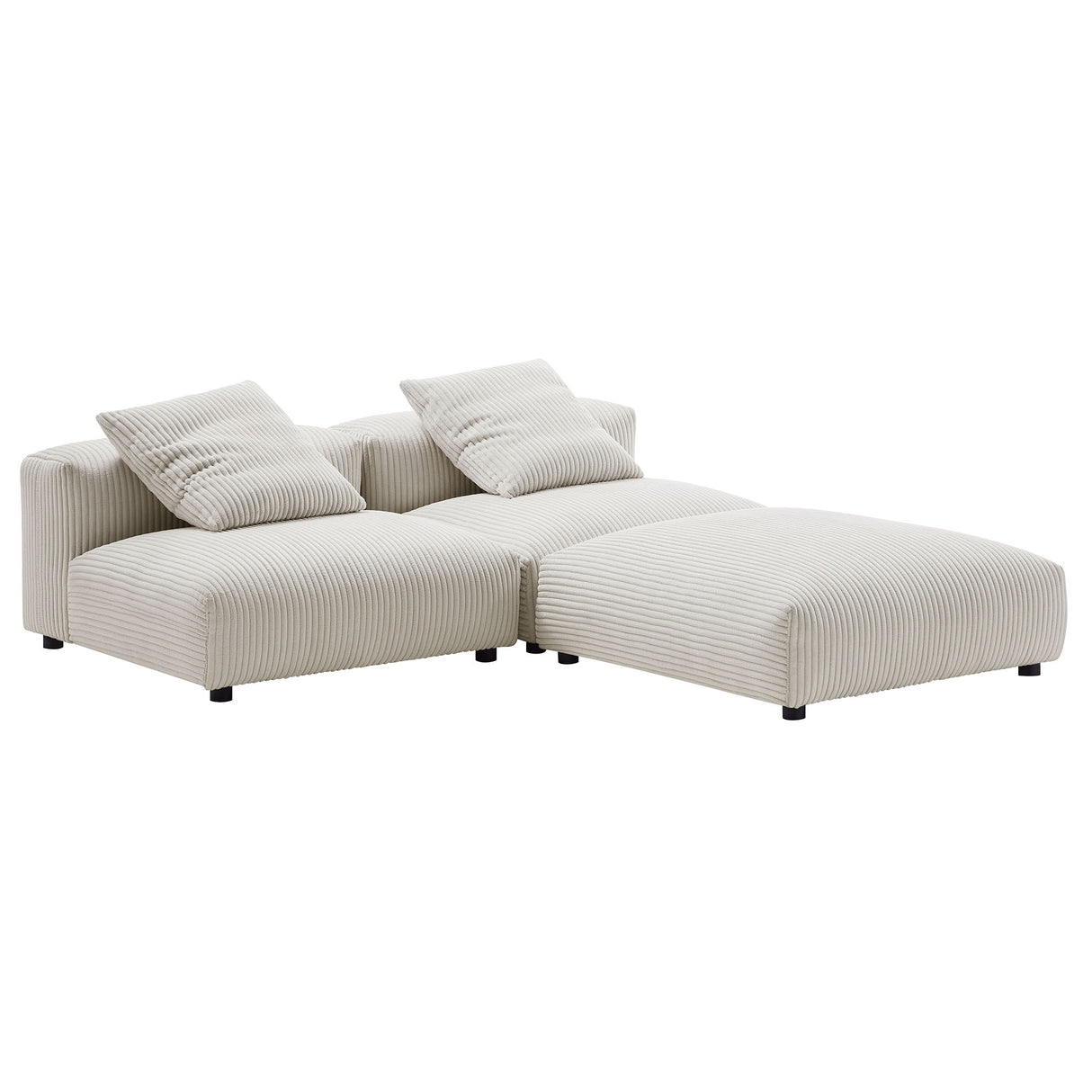 Solace 3-Piece Modular Corduroy Upholstered Sectional Sofa by Modway