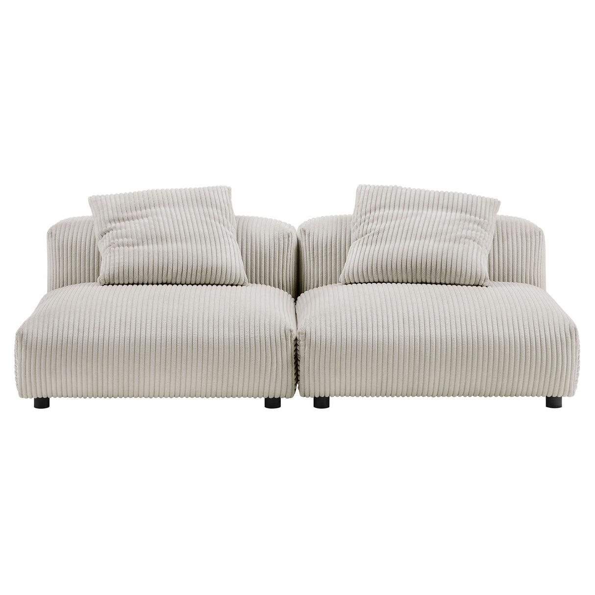 Solace 2-Piece Modular Corduroy Upholstered Sofa by Modway