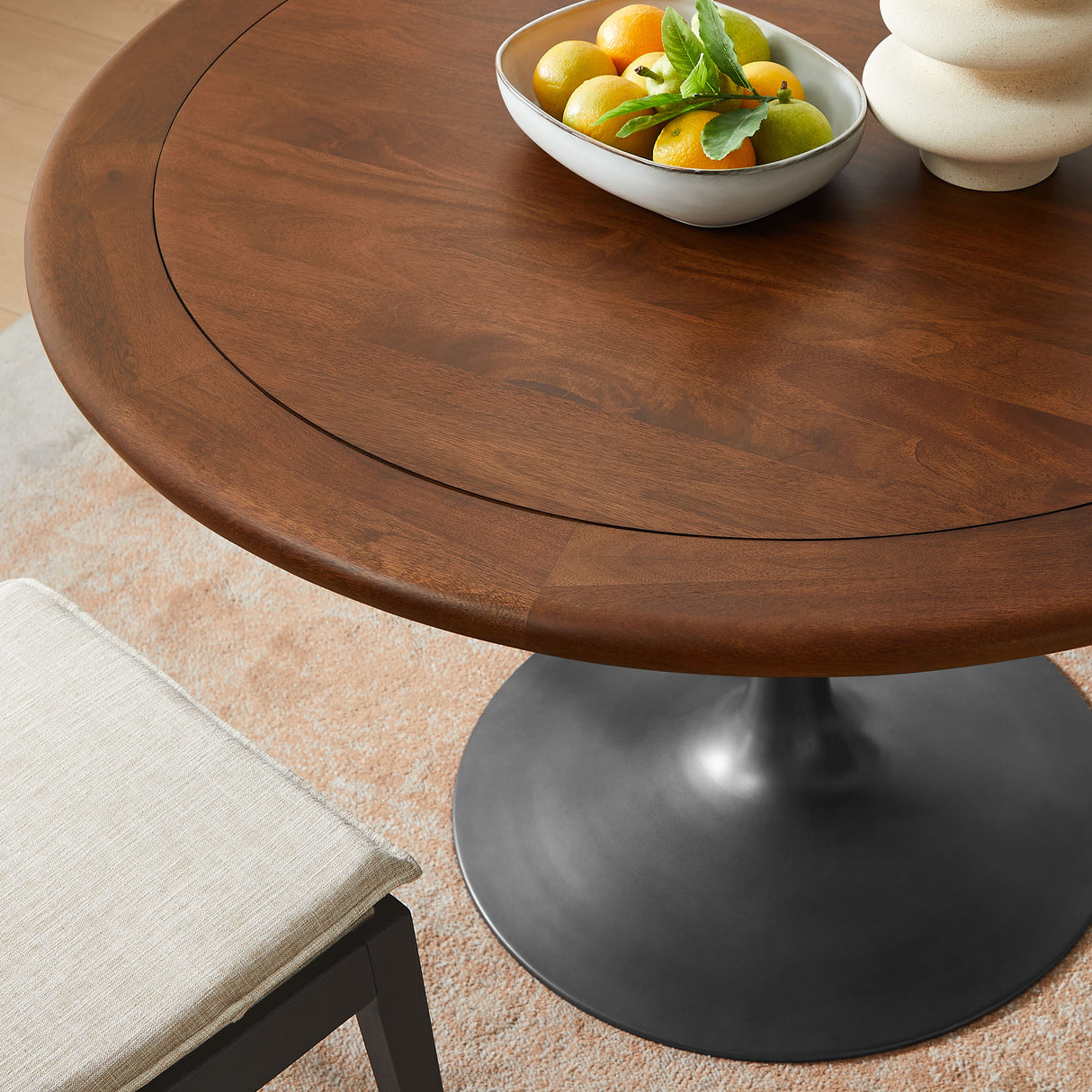 Lippa 48" Round Pedestal Solid Wood Dining Table by Modway
