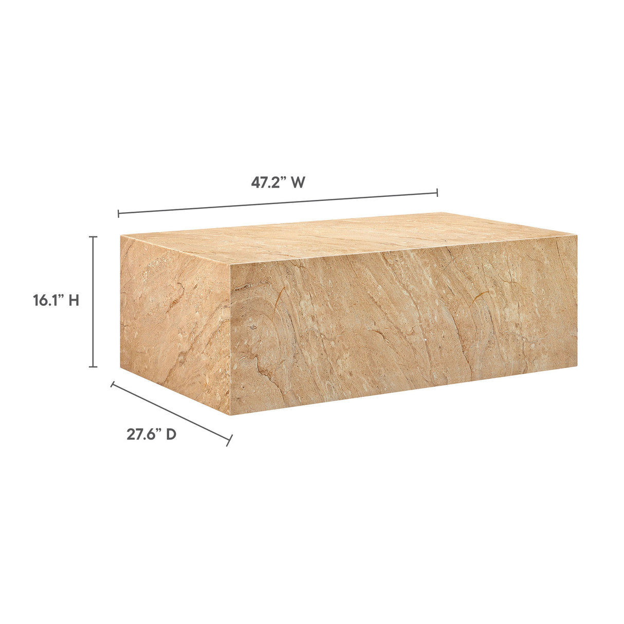 Jordana Square Plinth Concrete Coffee Table by Modway