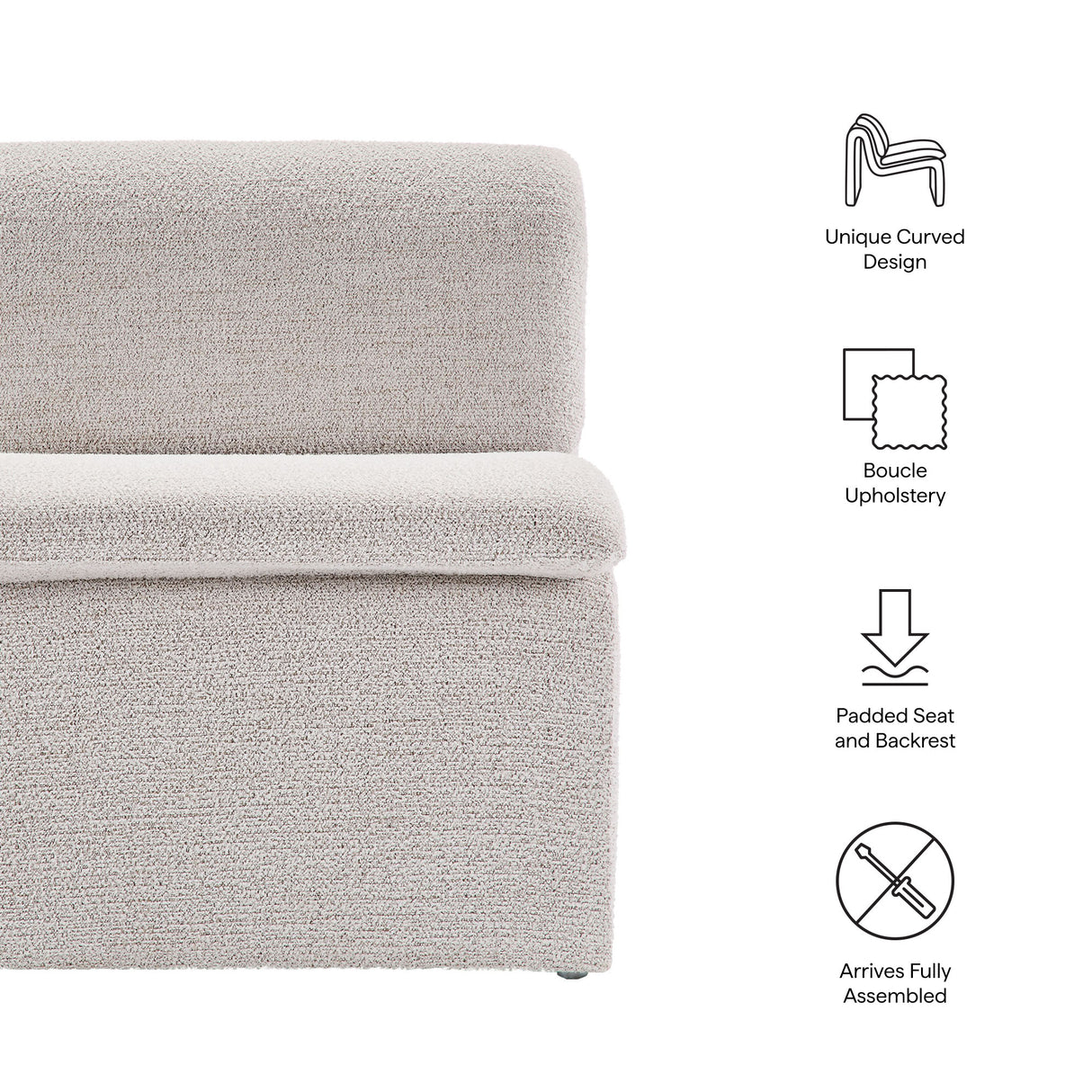 Dune Boucle Upholstered Armless Accent Chair