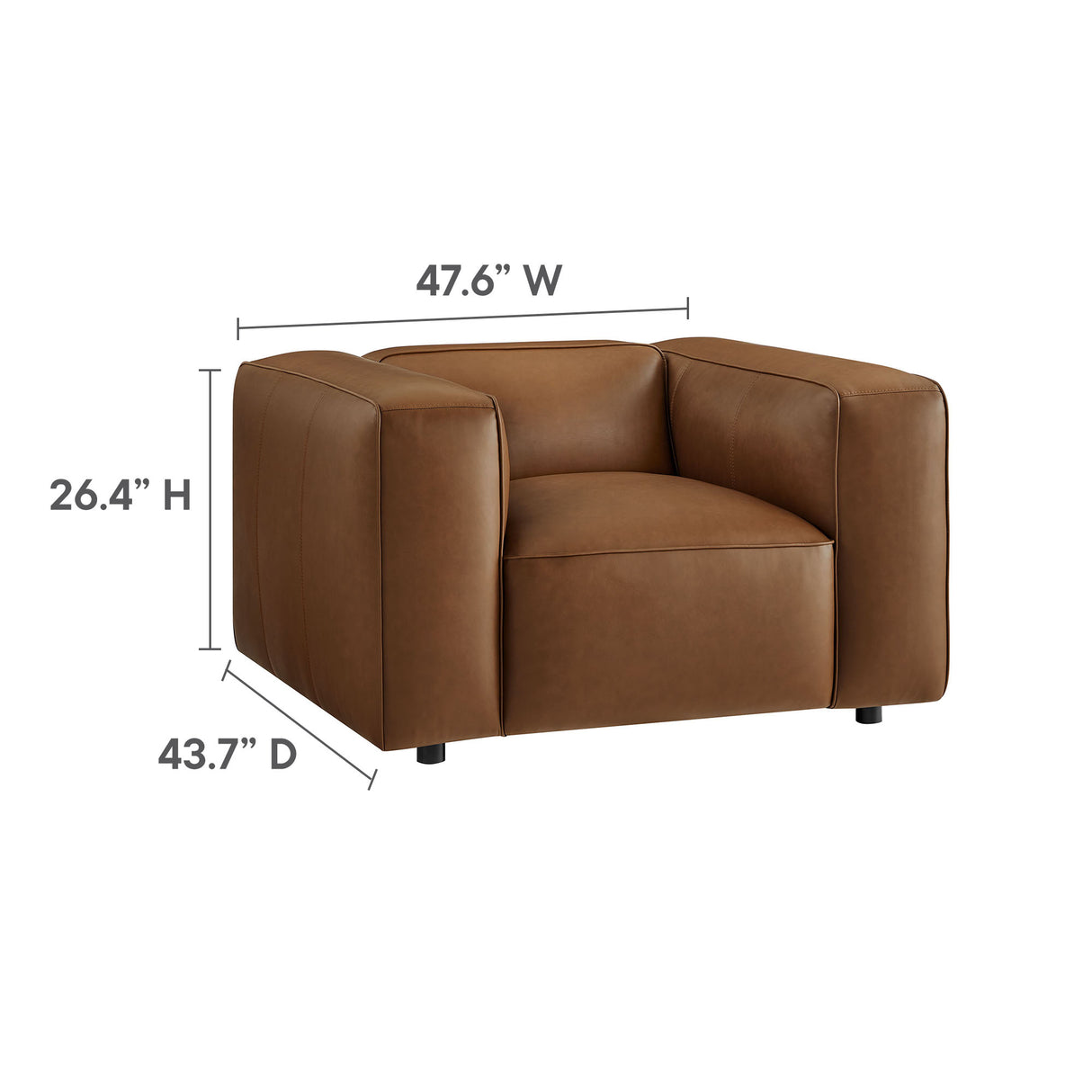 Auren Upholstered Vegan Leather Modular Armchair by Modway