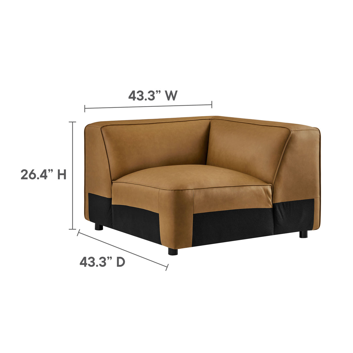 Auren 5-Piece Upholstered Vegan Leather Modular L-Shaped Sofa by Modway