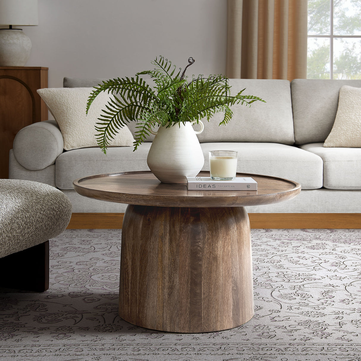Holloway 30" Round Mango Wood Coffee Table by Modway