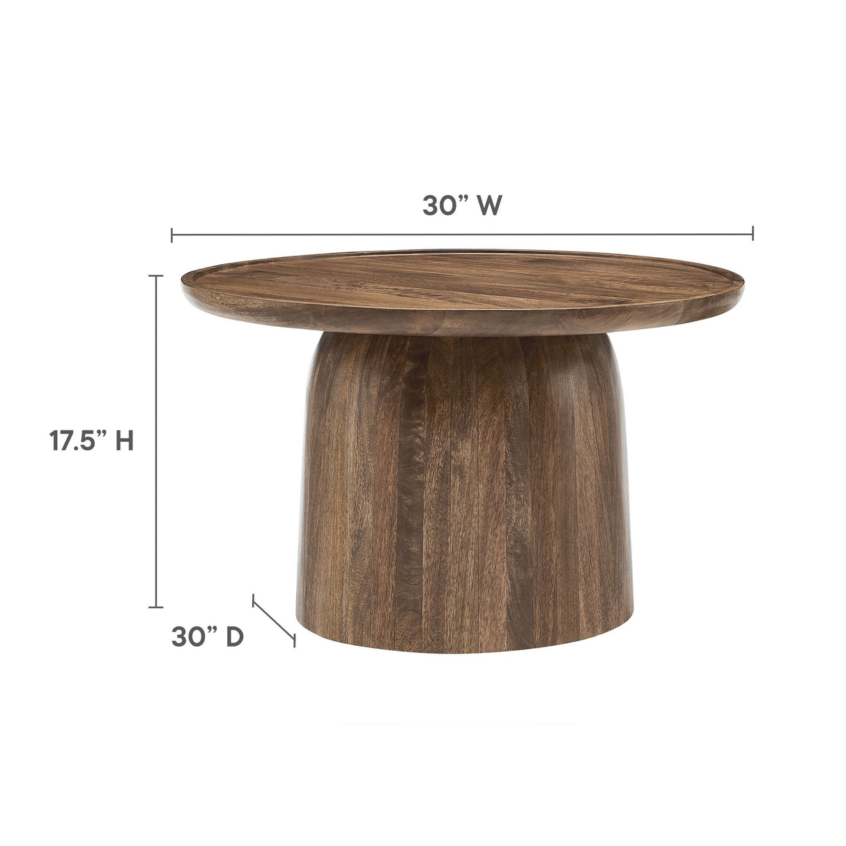 Holloway 30" Round Mango Wood Coffee Table by Modway