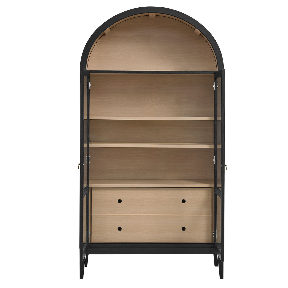 Nolan 1-Piece Wood Storage Cabinet with Arched Glass Doors