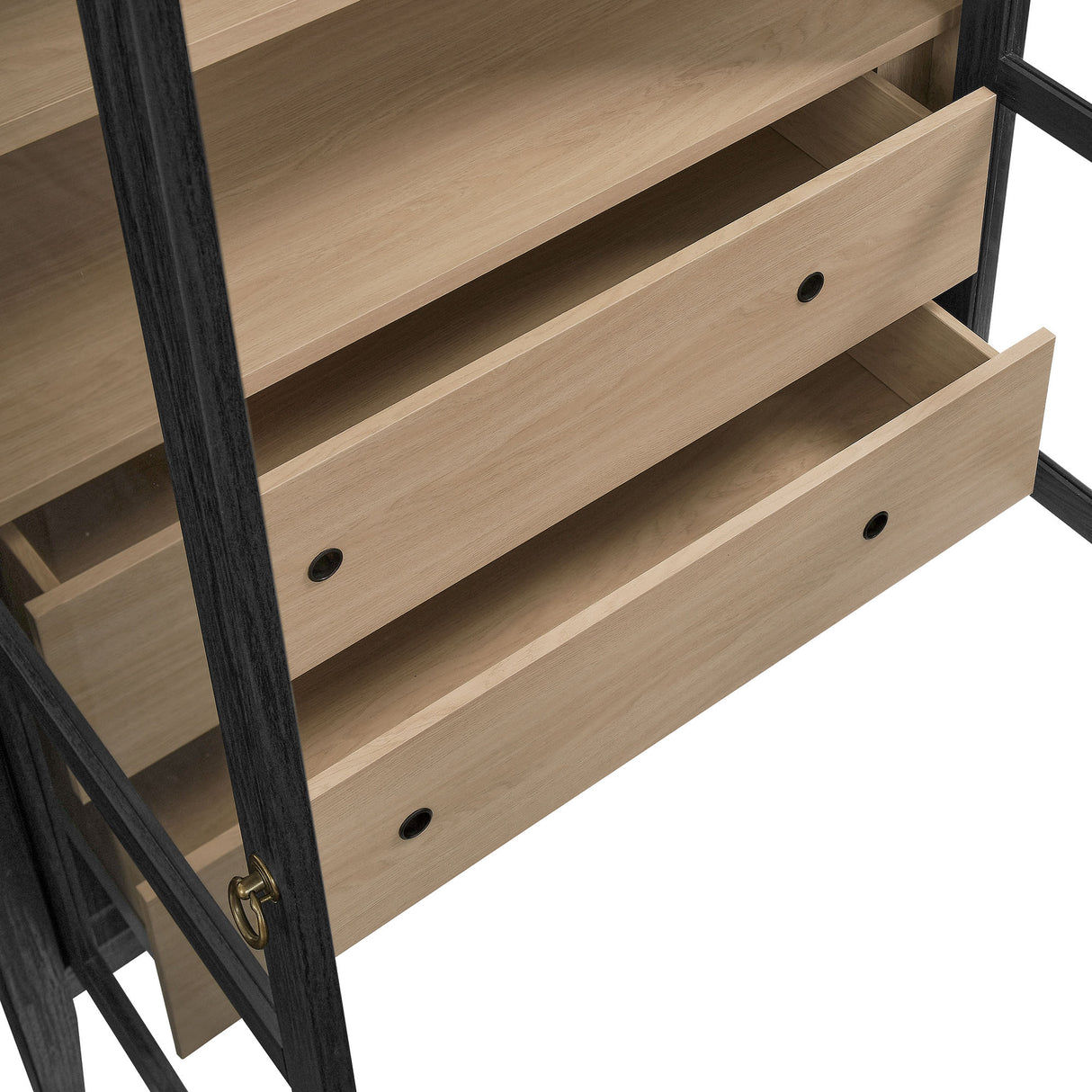 Nolan 1-Piece Wood Storage Cabinet with Arched Glass Doors