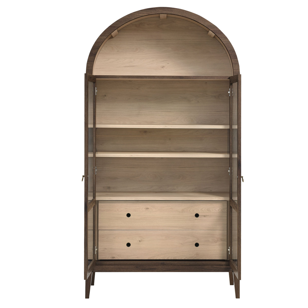 Nolan 1-Piece Wood Storage Cabinet with Arched Glass Doors