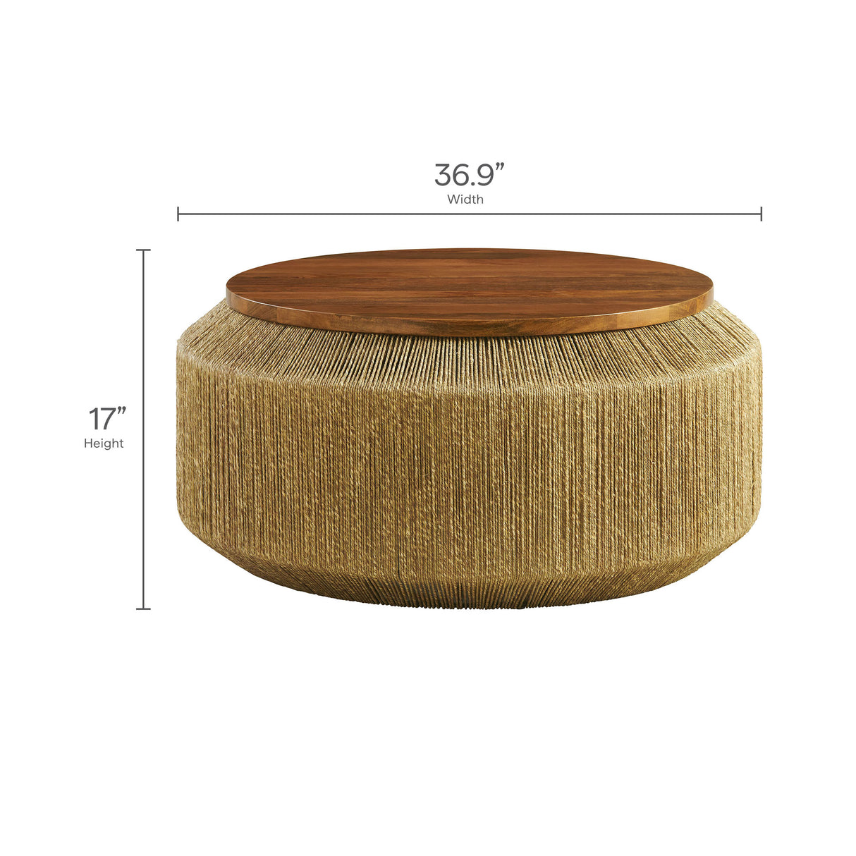 Maris Seagrass and Wood Coffee Table by Modway