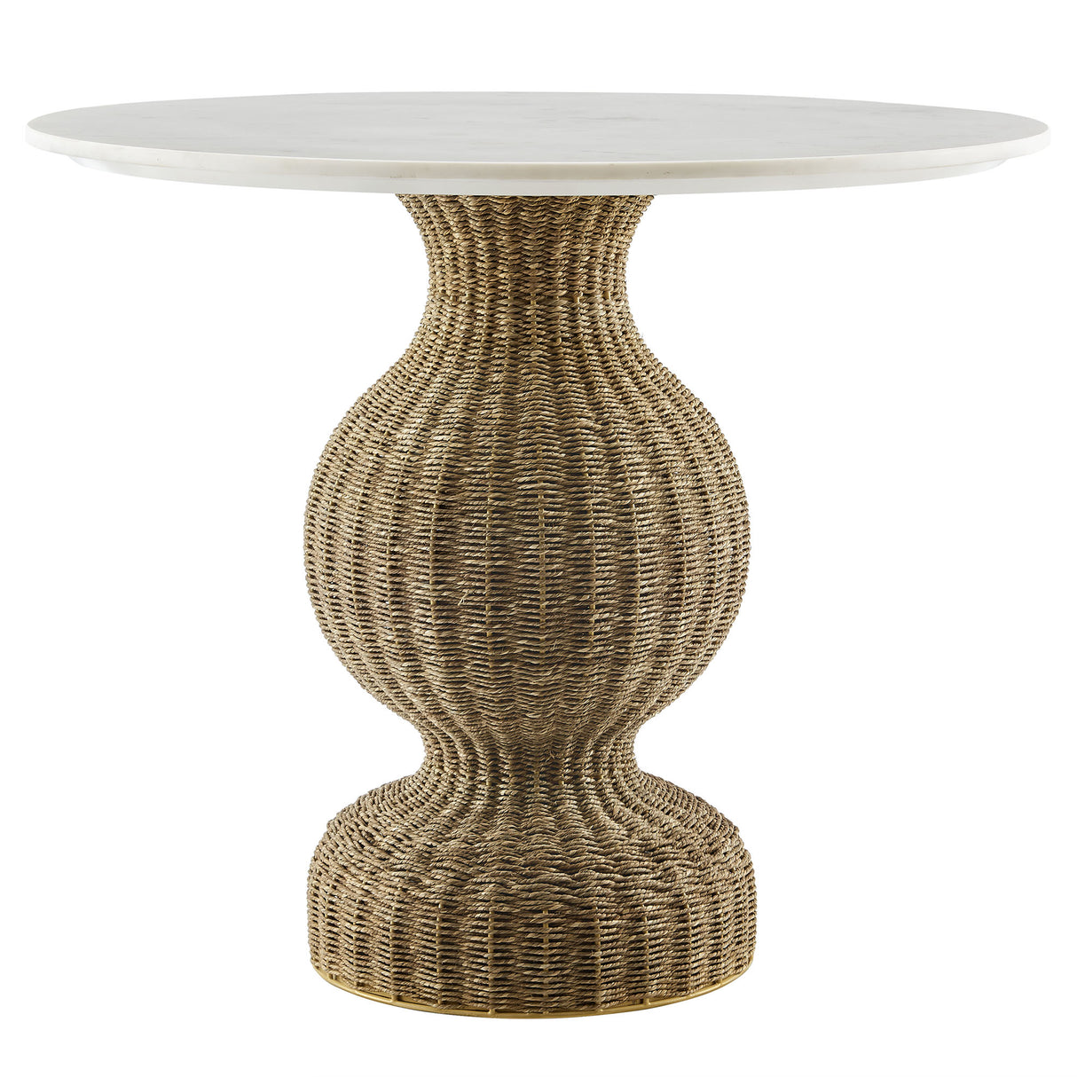 Zale 36" Marble and Seagrass Dining Table by Modway