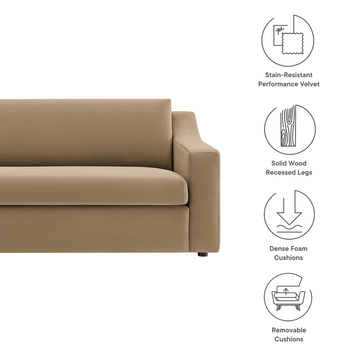 Liora Performance Velvet Sofa by Modway