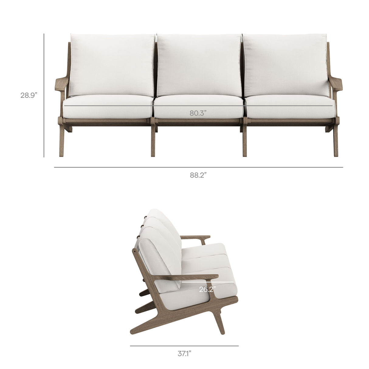 Saratoga Outdoor Patio Teak Sofa by Modway