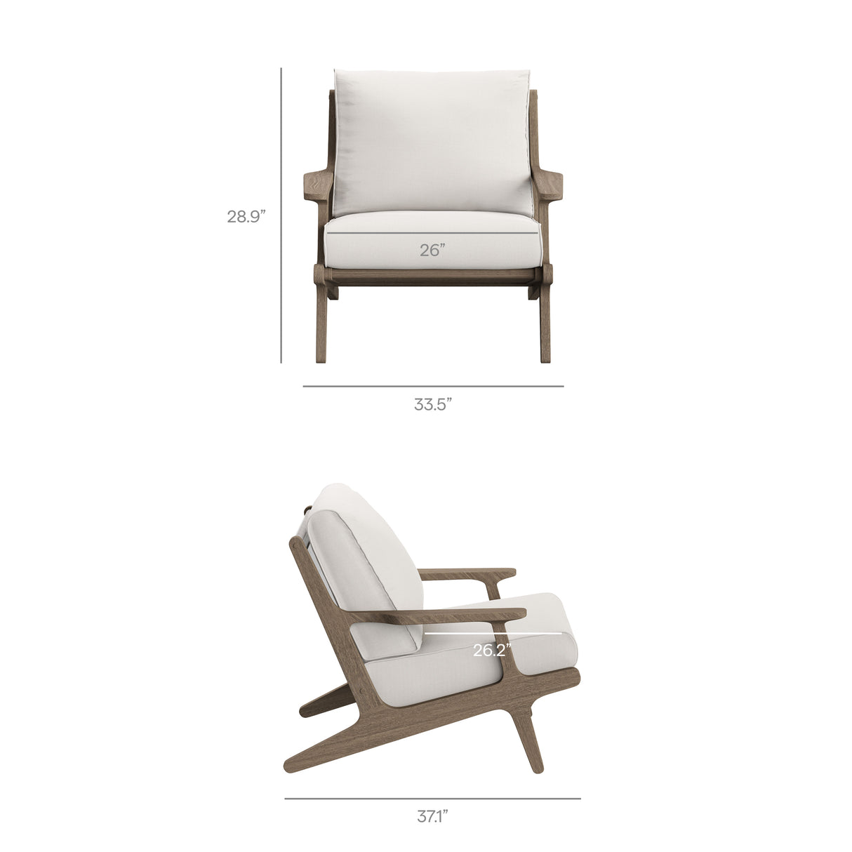 Saratoga 4-Piece Outdoor Patio Teak Wood Furniture Set by Modway