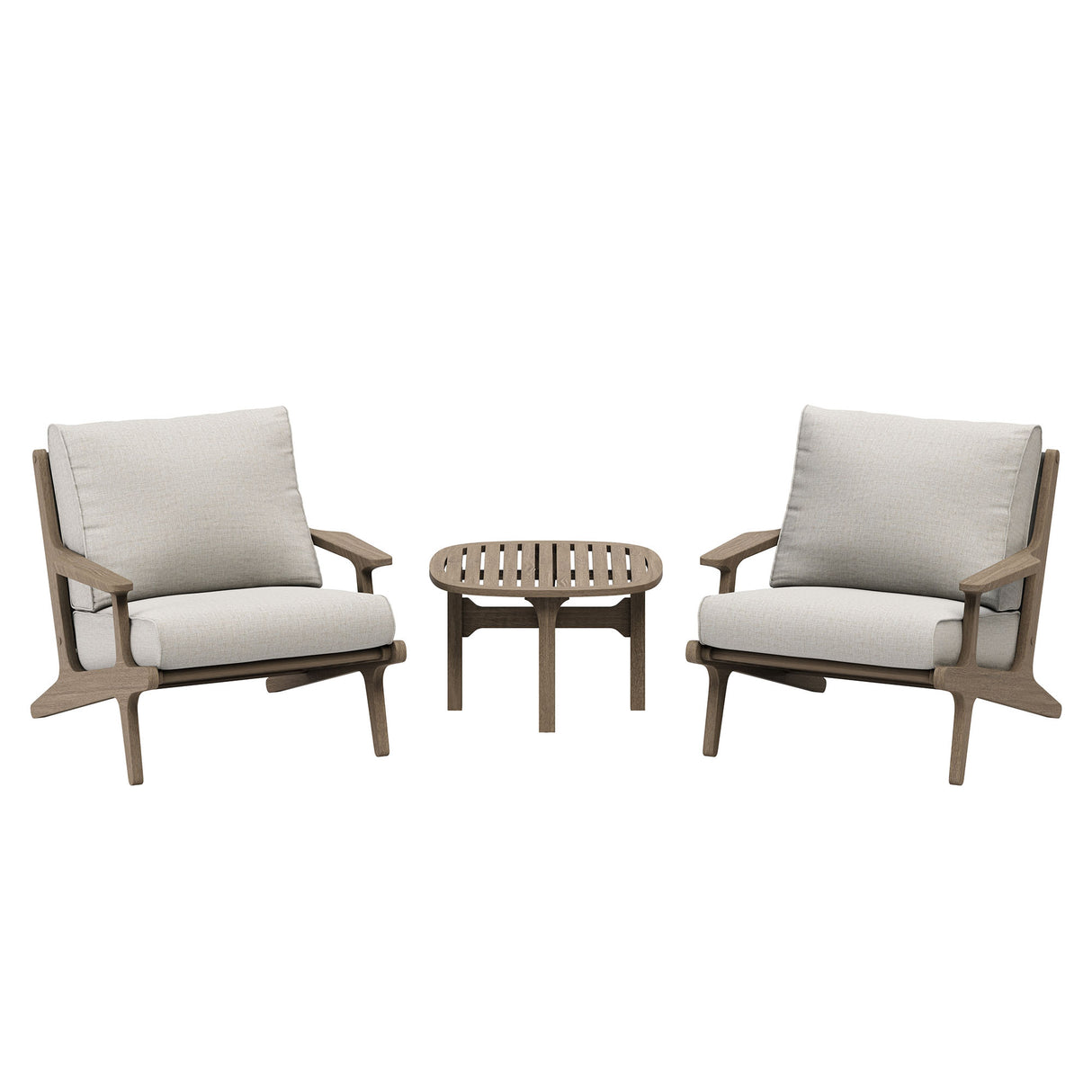 Saratoga 3-Piece Outdoor Patio Teak Wood Furniture Set with Lounge Chairs and Side Table by Modway