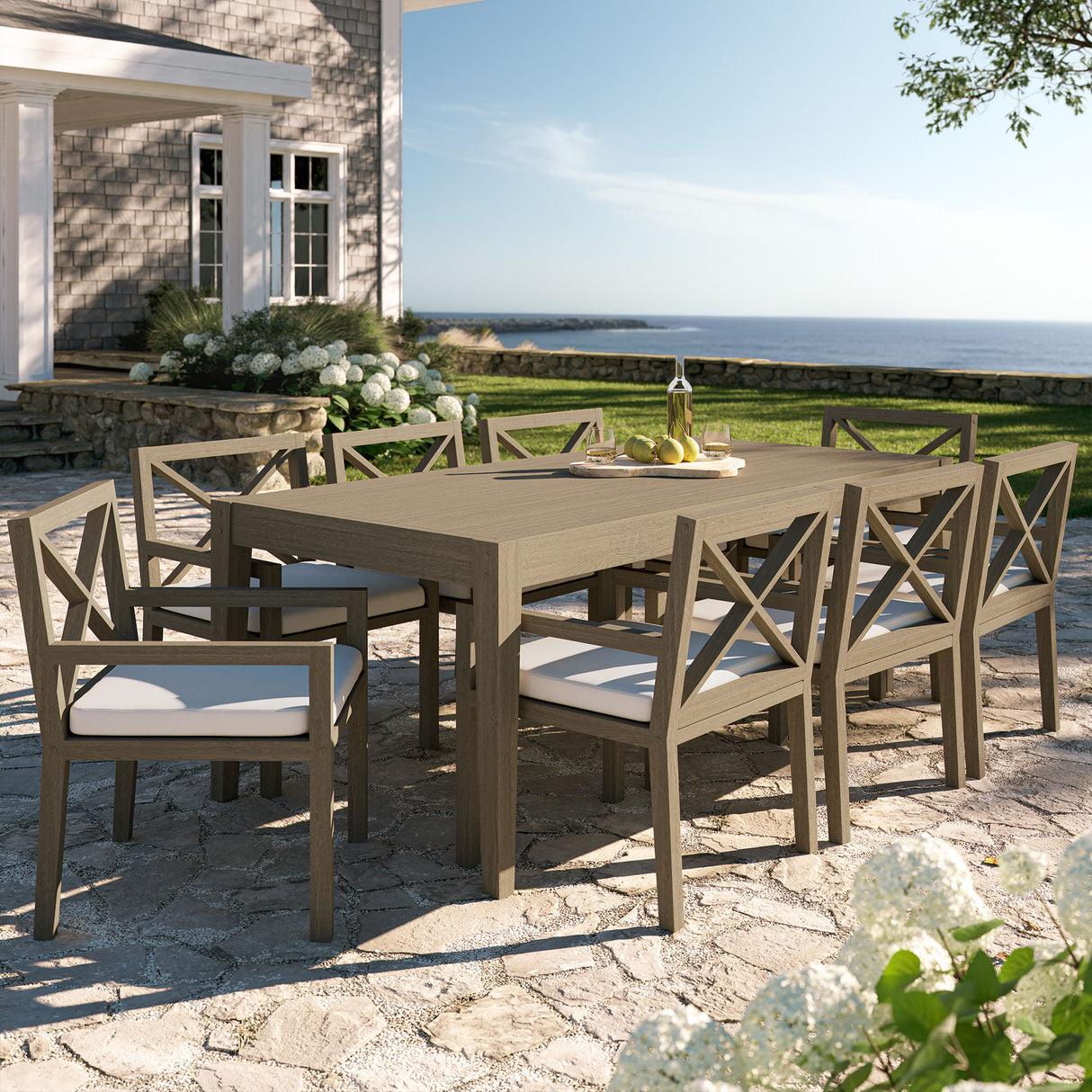 Northlake 9-Piece Outdoor Patio Teak Wood Dining Set by Modway
