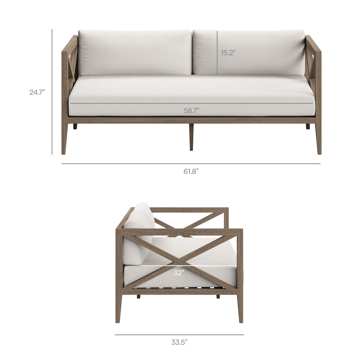 Northlake 5-Piece Outdoor Patio Teak Wood Furniture Set by Modway