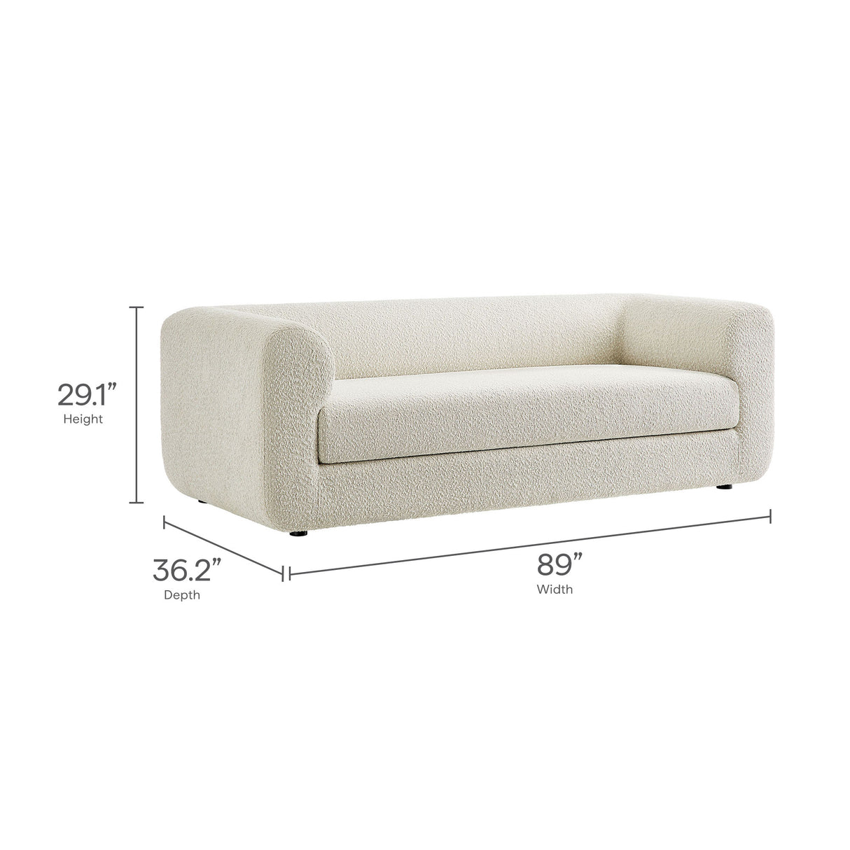 Leif 89" Boucle Upholstered Sofa by Modway