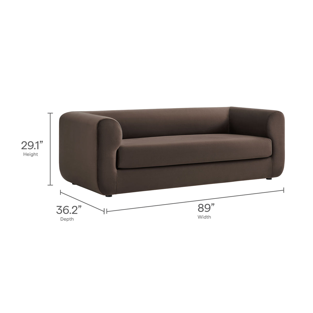Leif 89" Performance Velvet Upholstered Sofa by Modway