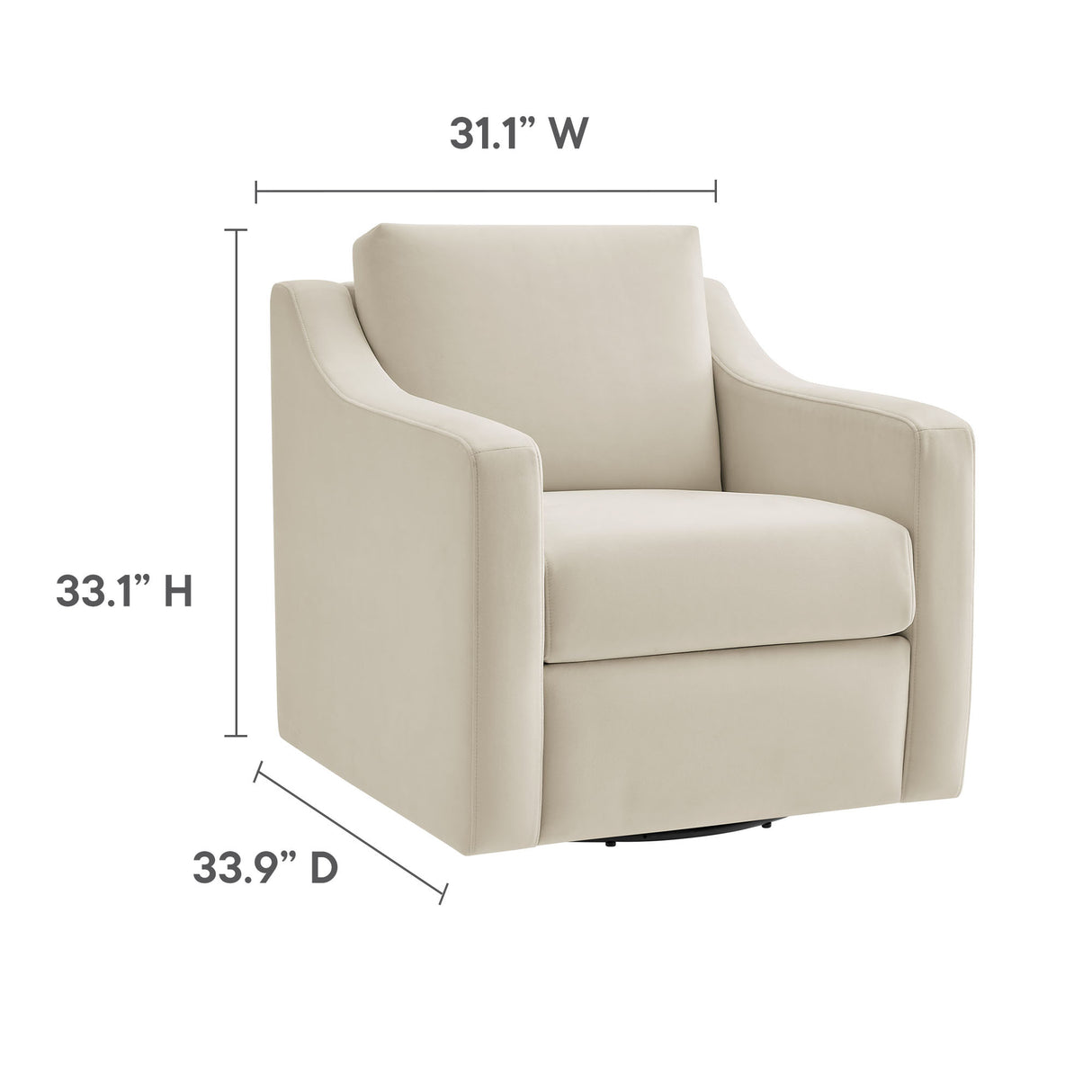 Liora Performance Velvet Swivel Armchair by Modway