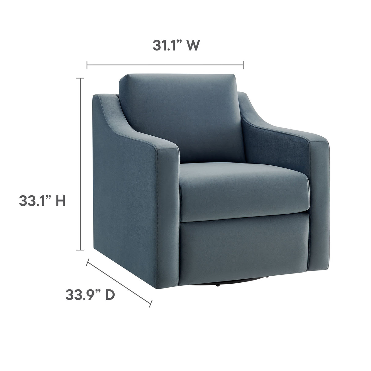 Liora Performance Velvet Swivel Armchair by Modway