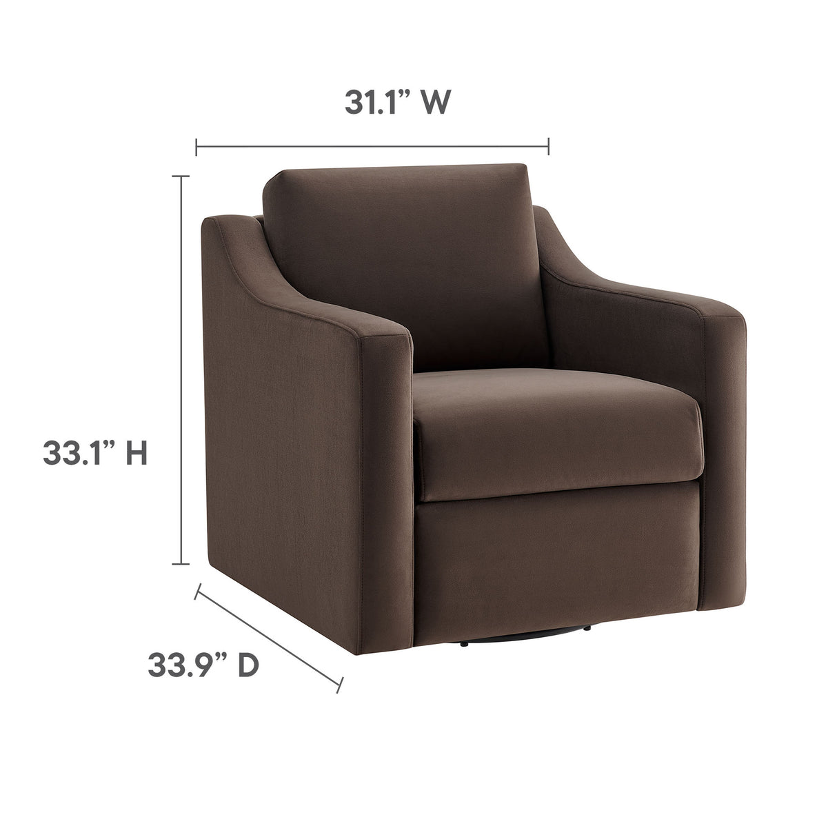 Liora Performance Velvet Swivel Armchair by Modway