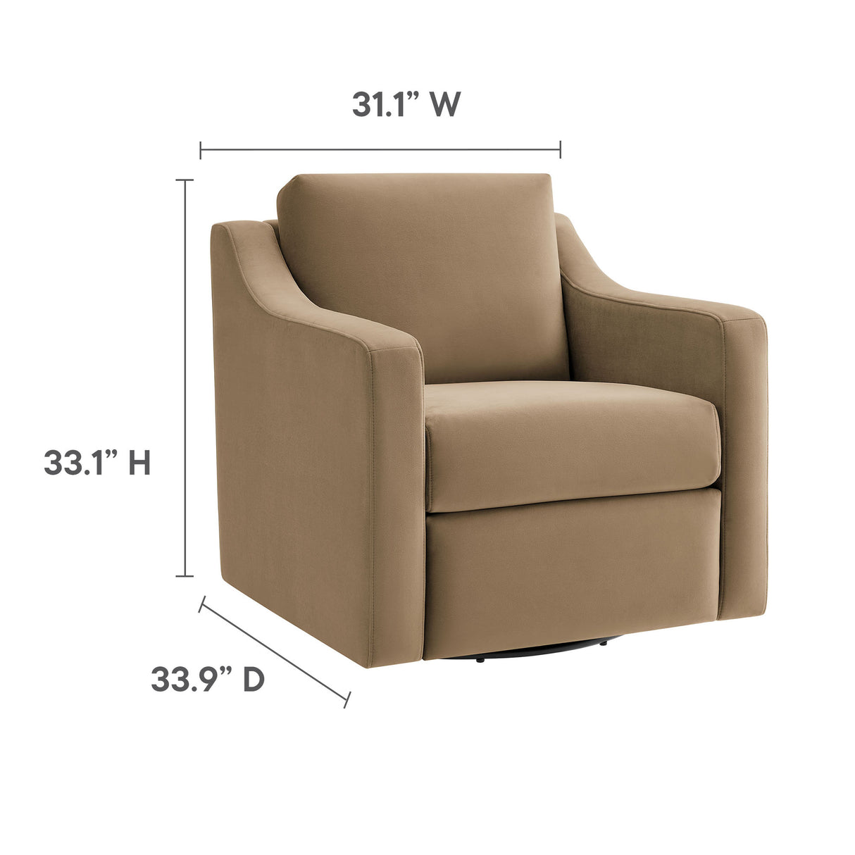 Liora Performance Velvet Swivel Armchair by Modway