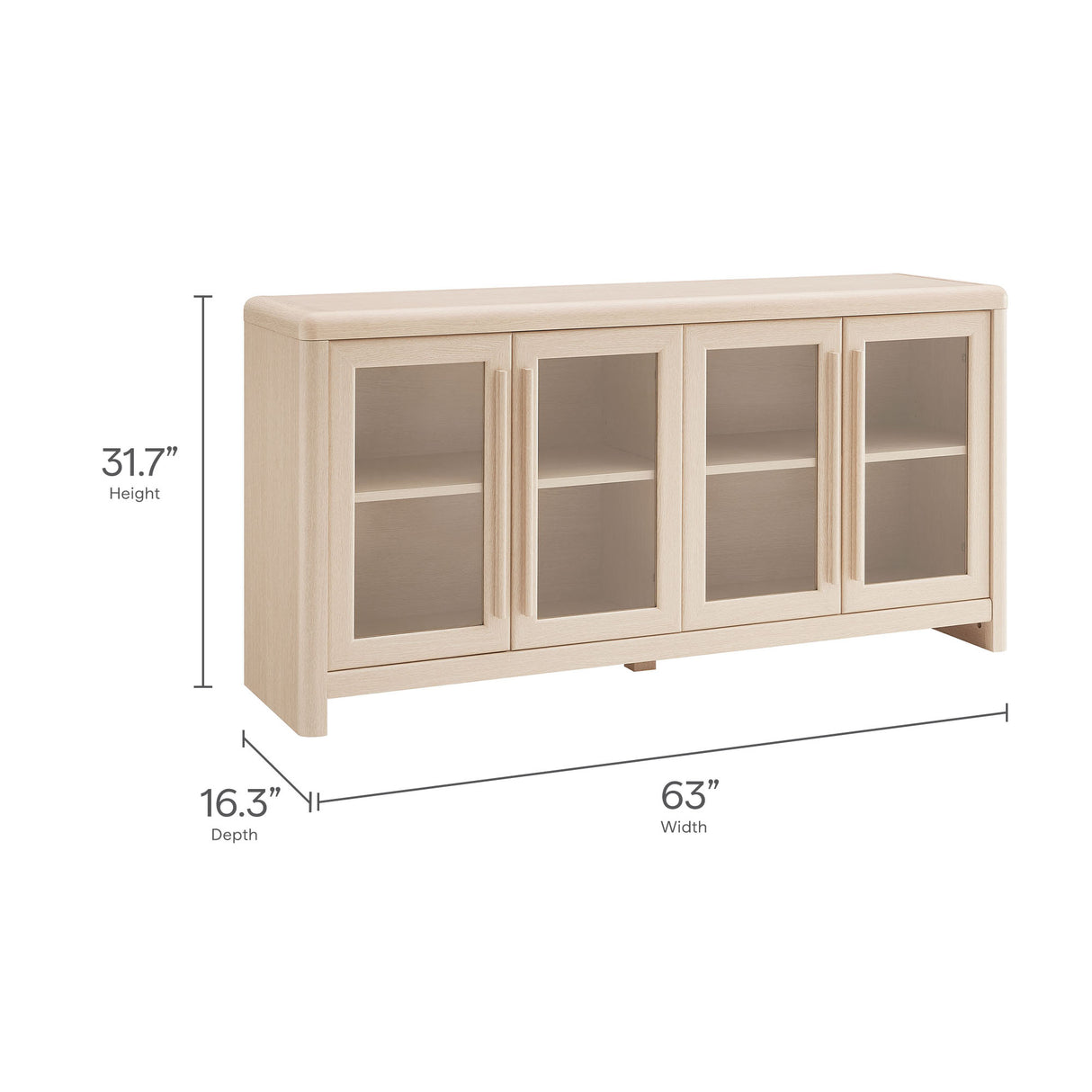 Evren 4-Door Sideboard Storage Display Cabinet by Modway