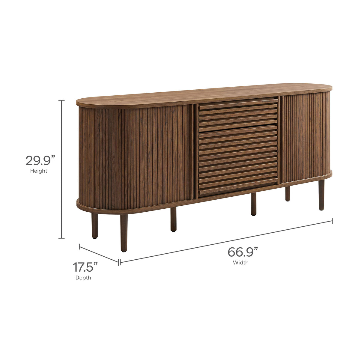 Harlan 67" Fluted Oval Sideboard Cabinet by Modway