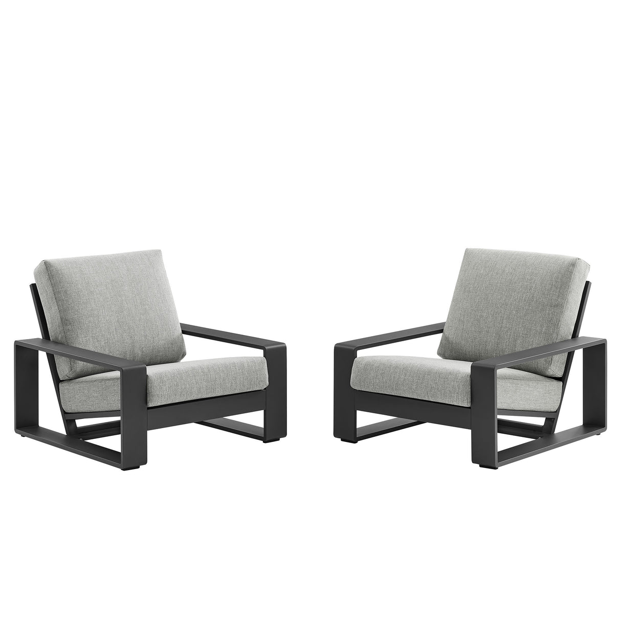 Lirienne Outdoor Patio Aluminum Faux Wood Armchairs Set of 2 by Modway