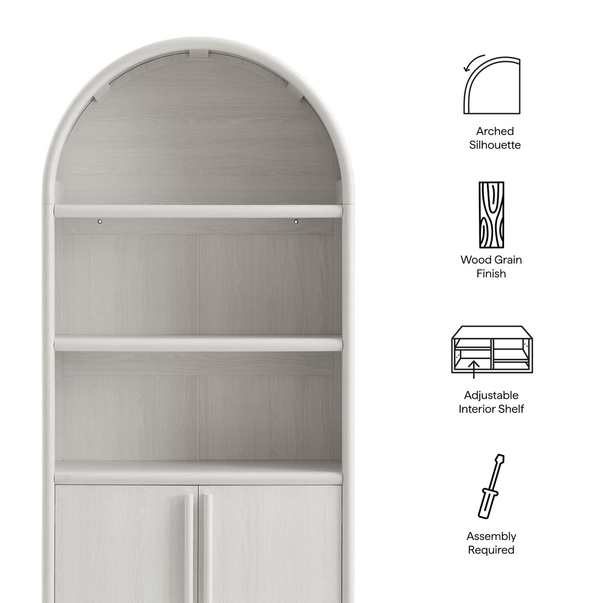 Bellamy Tall Arched Display Cabinet Bookcase by Modway