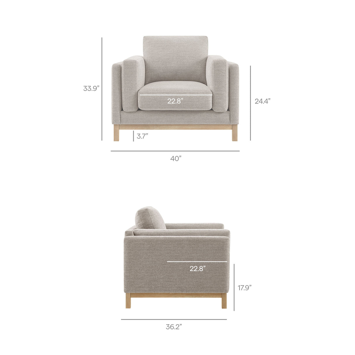 Roscoe Fabric Armchair by Modway