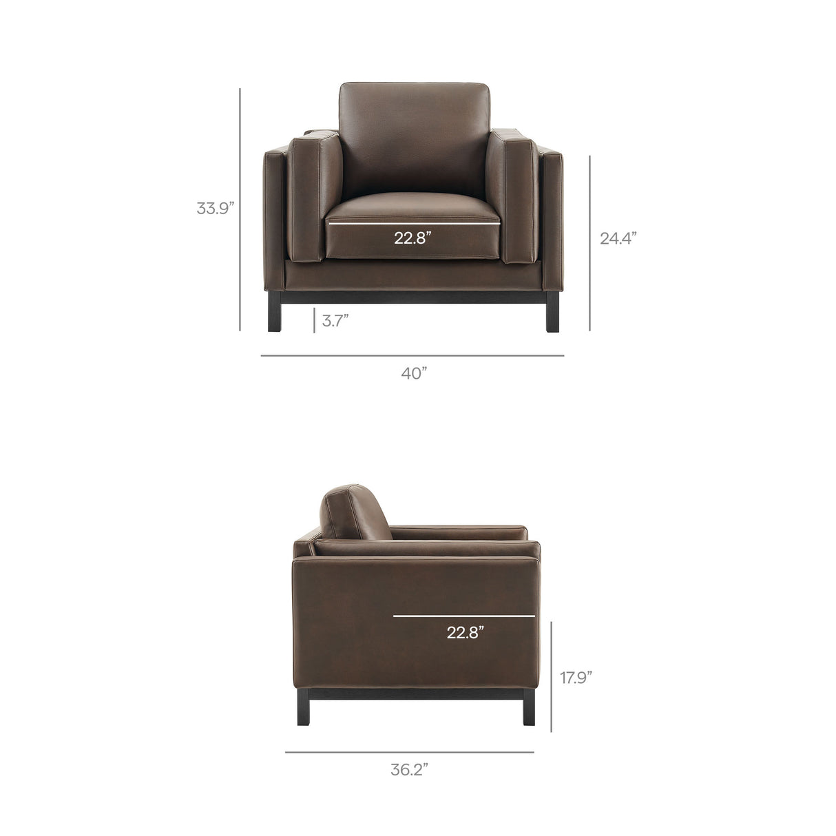 Roscoe Vegan Leather Armchair by Modway