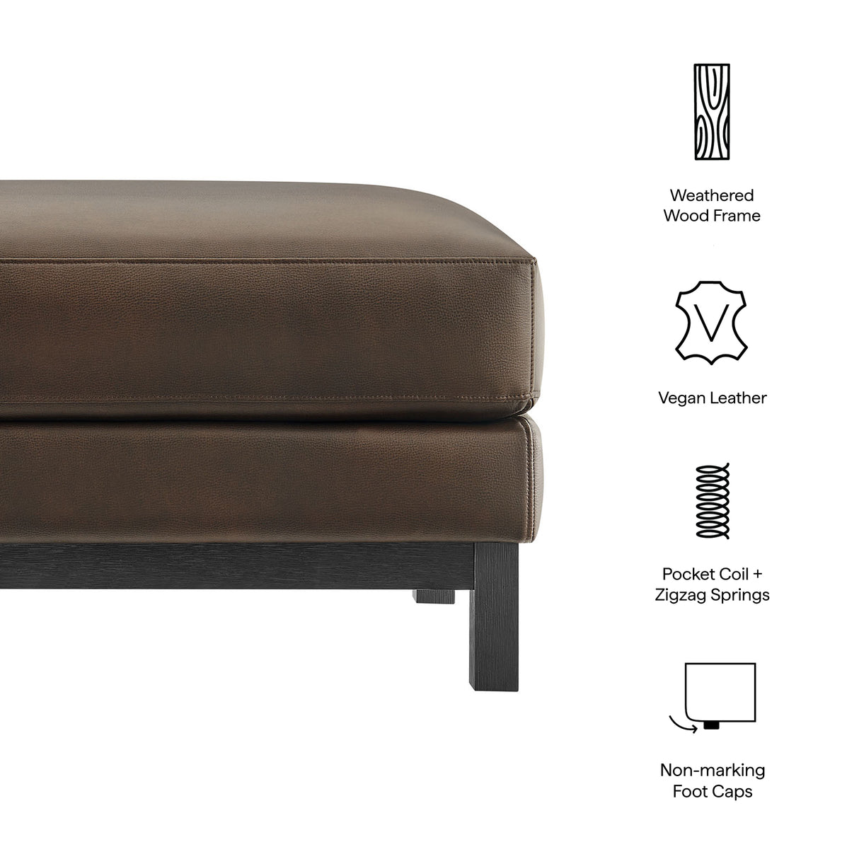 Roscoe Vegan Leather Ottoman by Modway