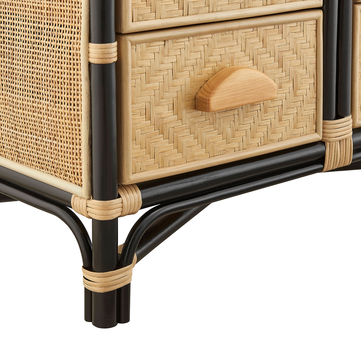 Jane 71 Inch Tall Arched Natural Rattan Bookshelf by Modway