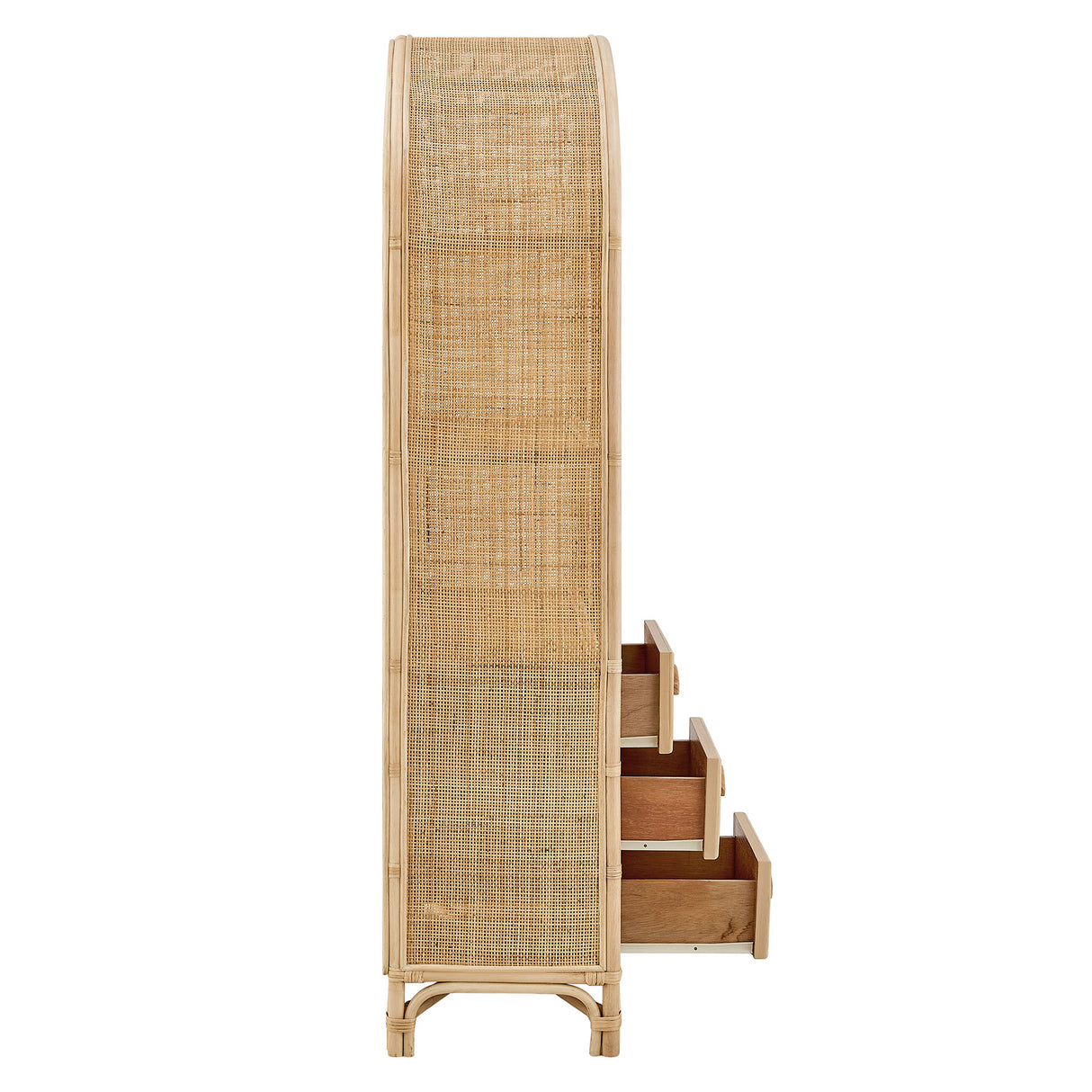 Jane 71 Inch Tall Arched Natural Rattan Bookshelf by Modway