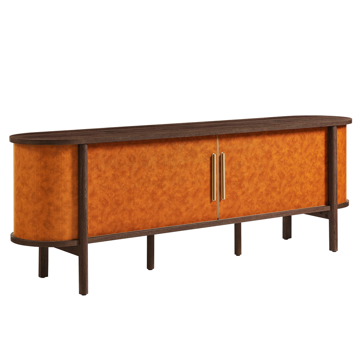 Coralie Curved 71" Vegan Leather Oval TV Stand by Modway