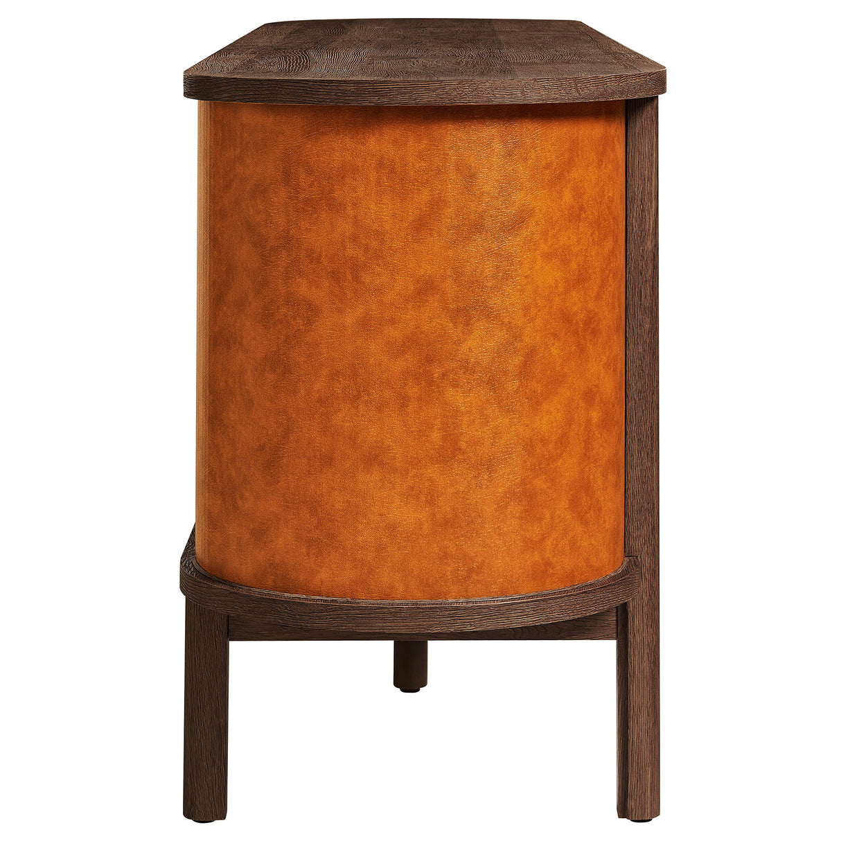 Coralie Curved Vegan Leather Oval Sideboard by Modway