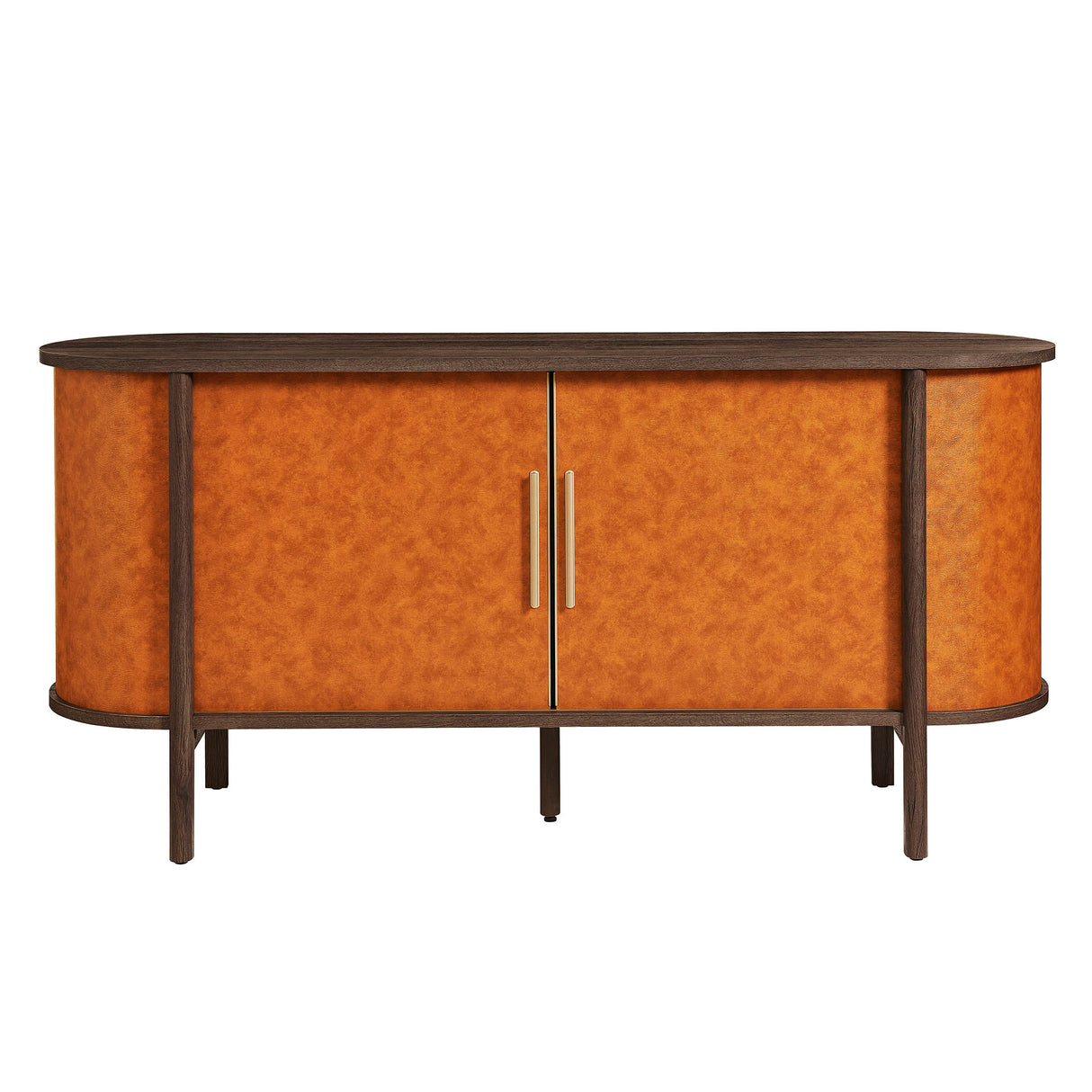 Coralie Curved Vegan Leather Oval Sideboard by Modway