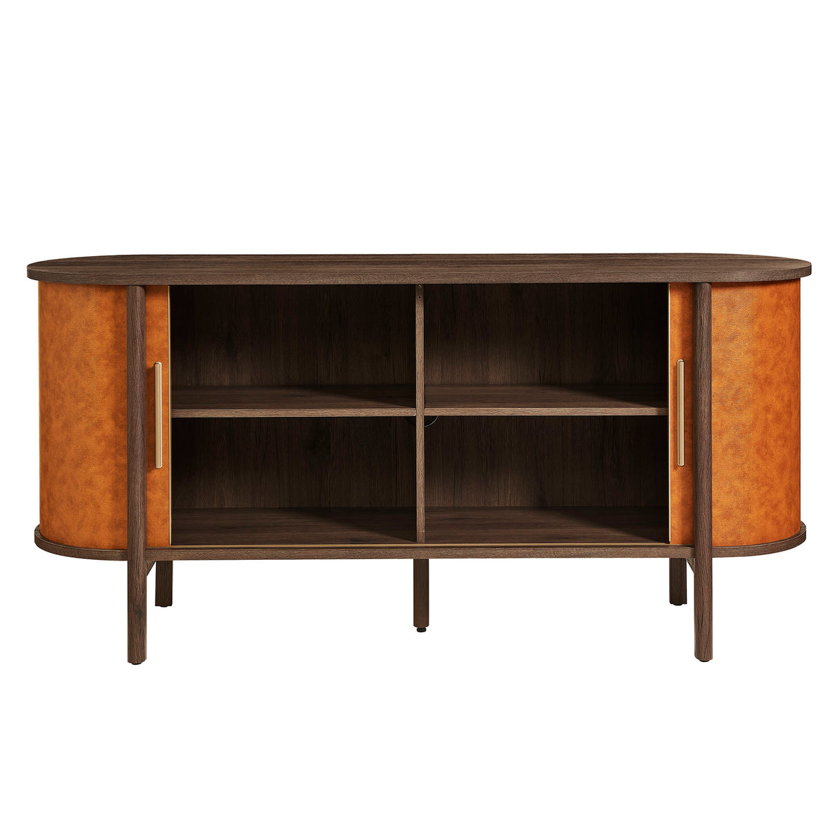 Coralie Curved Vegan Leather Oval Sideboard by Modway