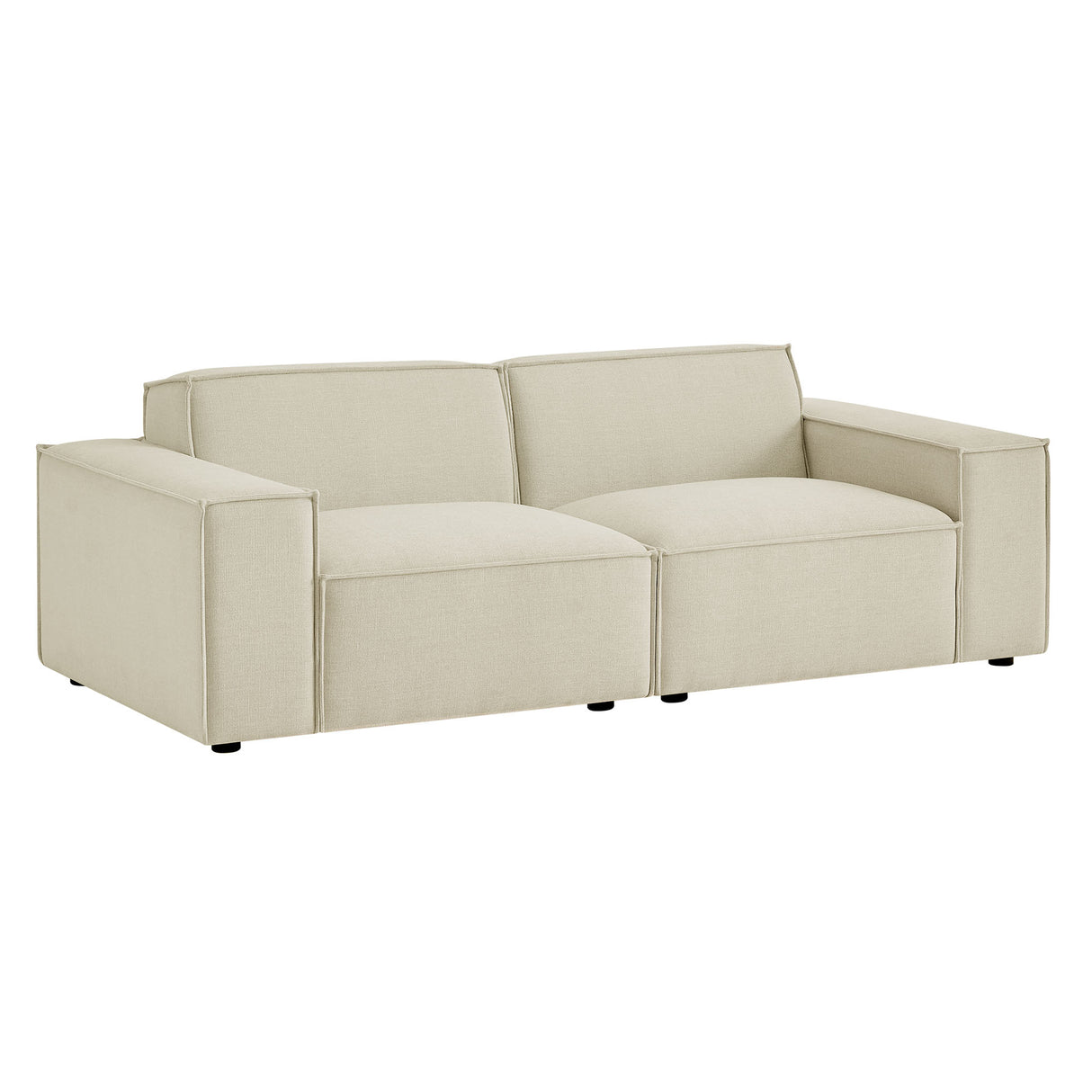 Restore 2-Piece Performance Fabric Upholstered Modular Loveseat – Ecru