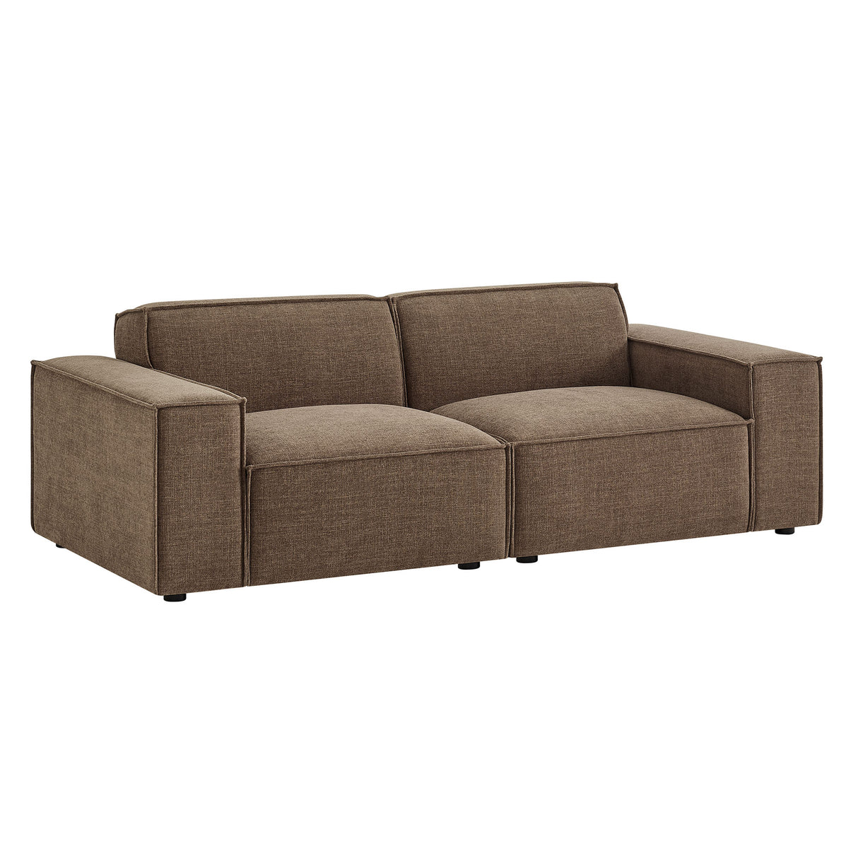 Restore 2-Piece Performance Fabric Upholstered Modular Loveseat – Mocha