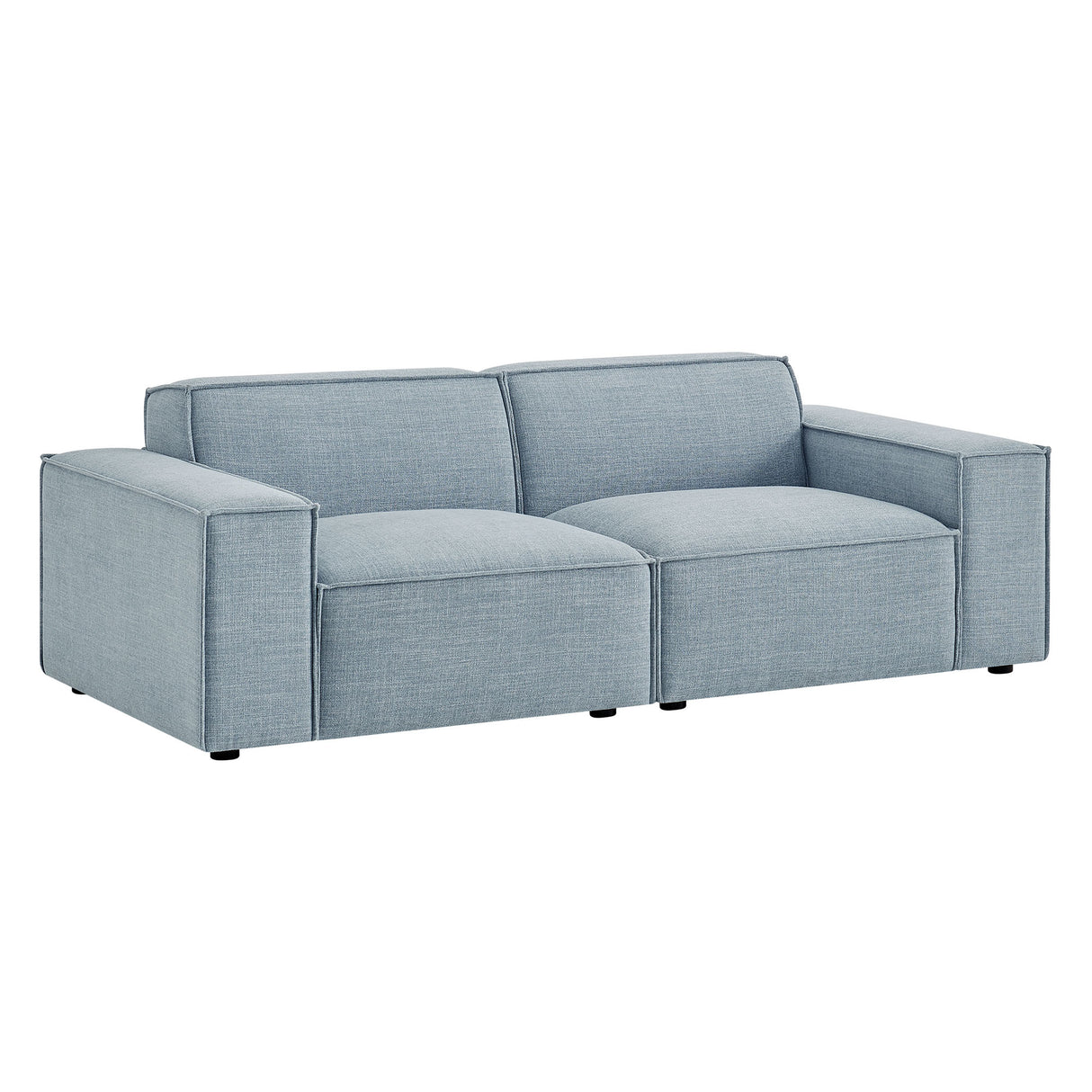 Restore 2-Piece Performance Fabric Upholstered Modular Loveseat – Sky Blue