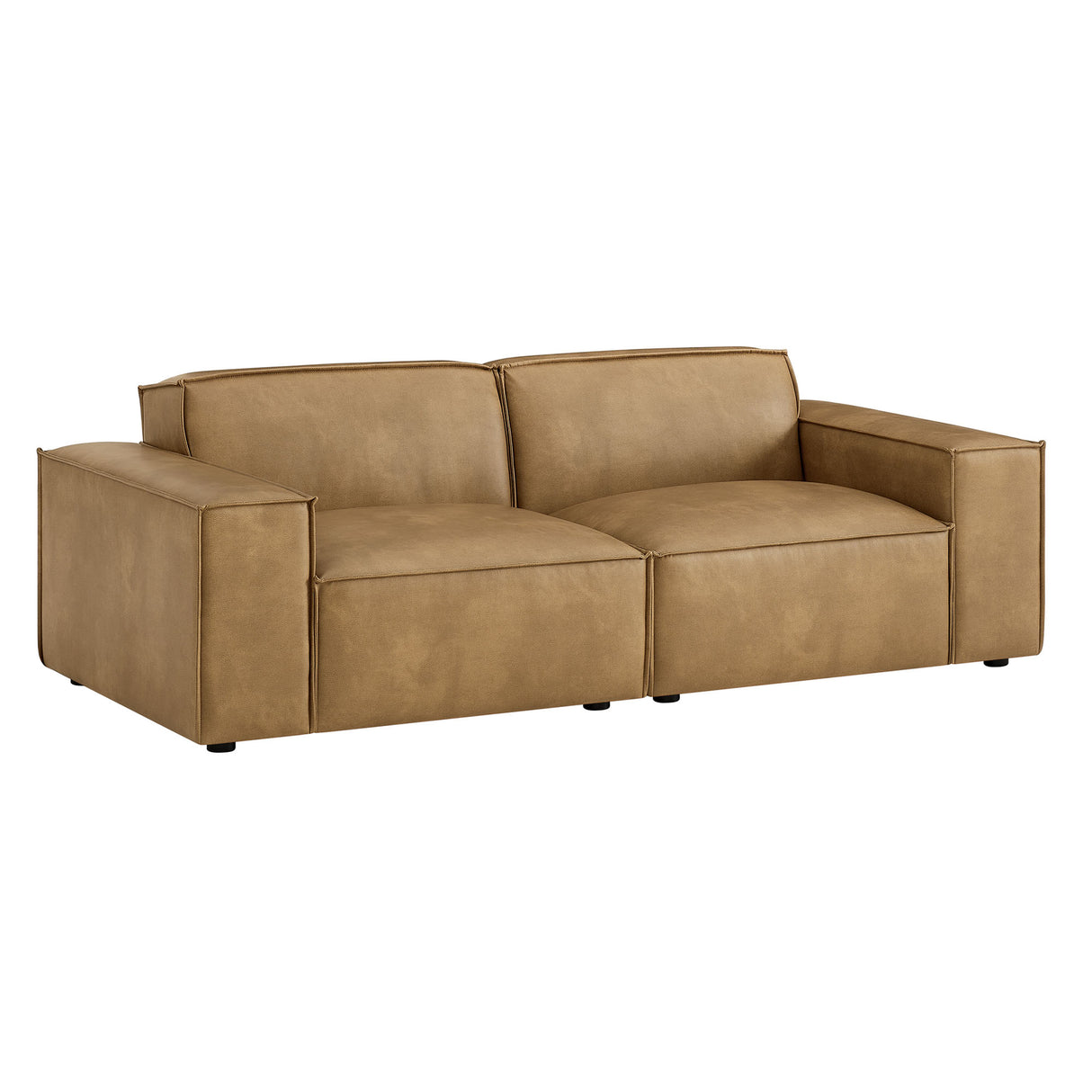 Restore 2-Piece Vegan Leather Modular Loveseat – Toast