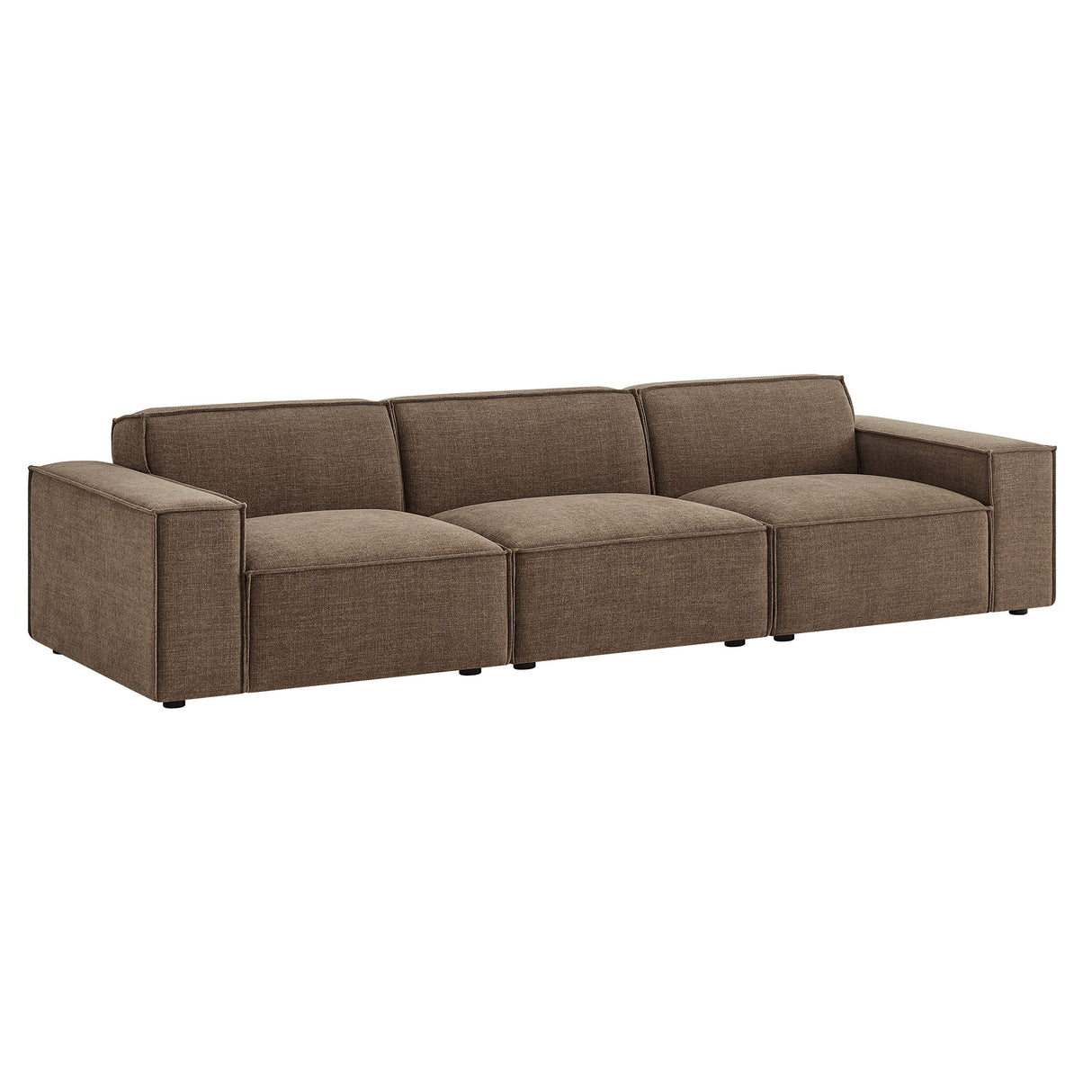 Restore 3-Piece Performance Fabric Upholstered Modular Sofa Set – Mocha