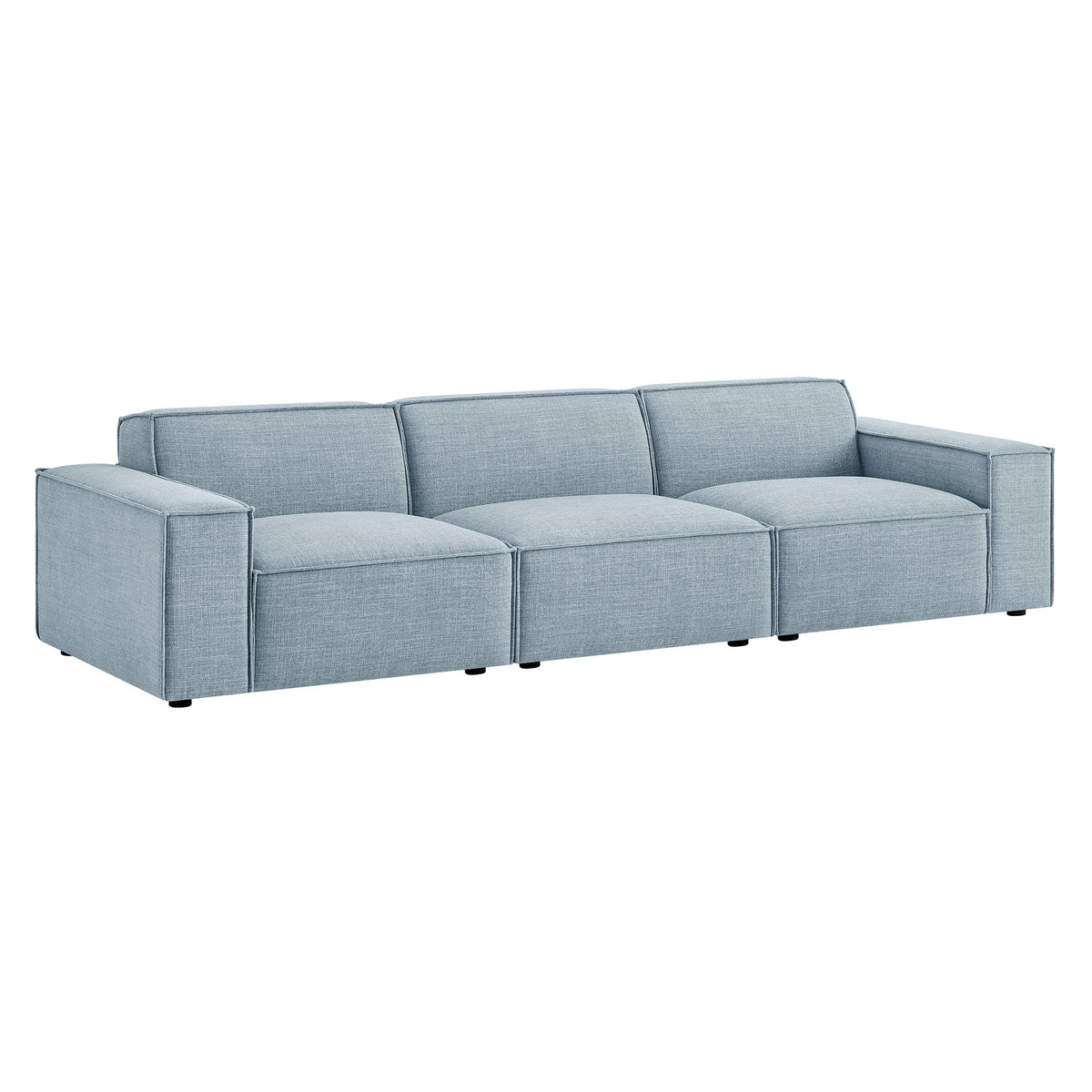 Restore 3-Piece Performance Fabric Upholstered Modular Sofa Set – Sky