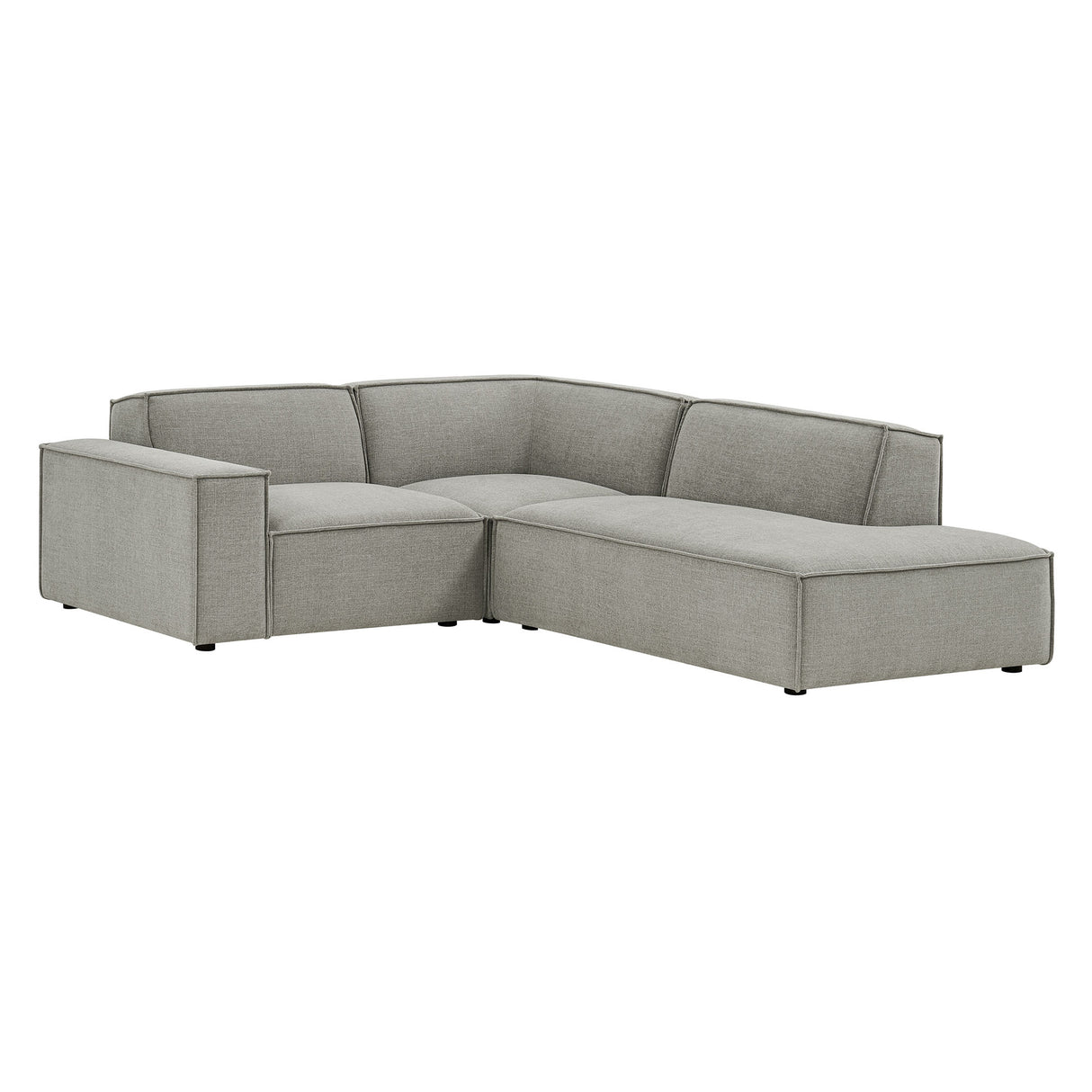 Restore 3-Piece Performance Fabric Upholstered Modular L-Shaped Sectional Sofa – Pewter (Alt Layout)
