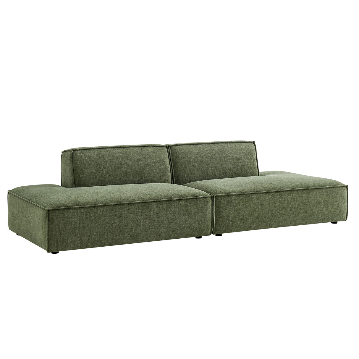 Restore 2-Piece Performance Fabric Upholstered Modular Loveseat – Foliage (Chaise Version)
