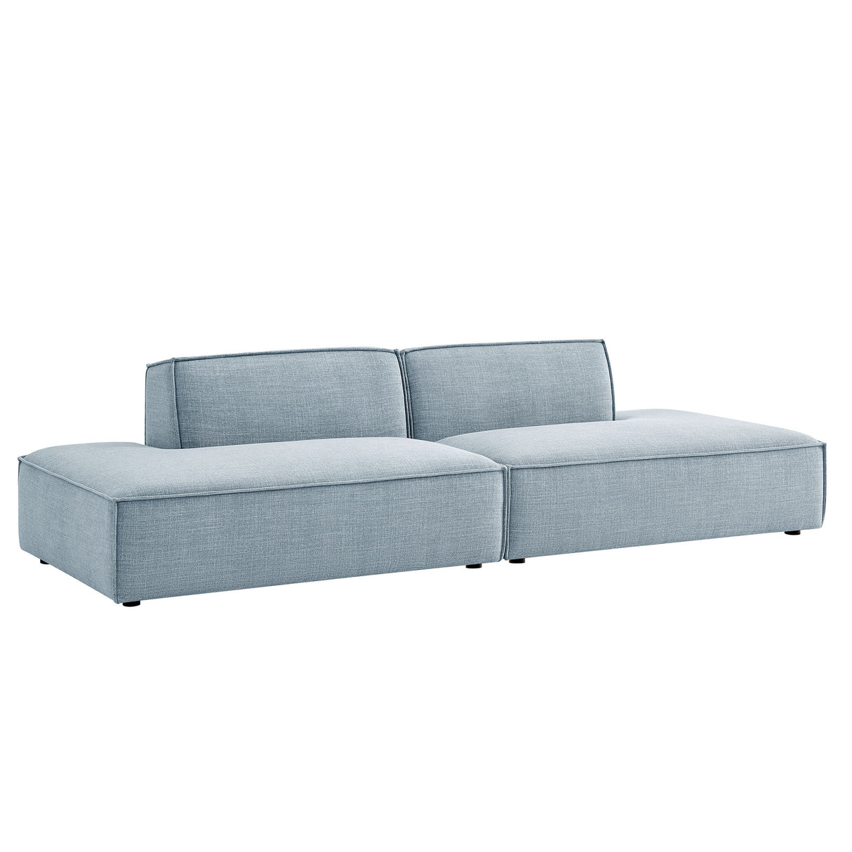 Restore 2-Piece Performance Fabric Upholstered Modular Loveseat – Sky (Chaise Version)