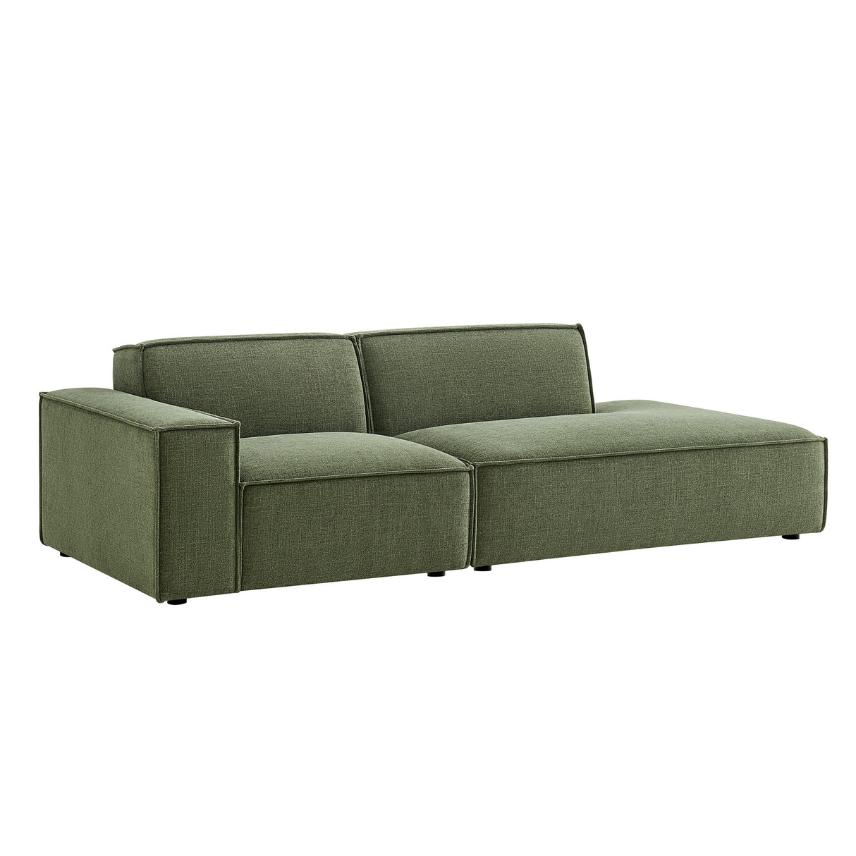 Restore 2-Piece Performance Fabric Upholstered Modular Loveseat – Foliage (Chaise + Armchair Version)